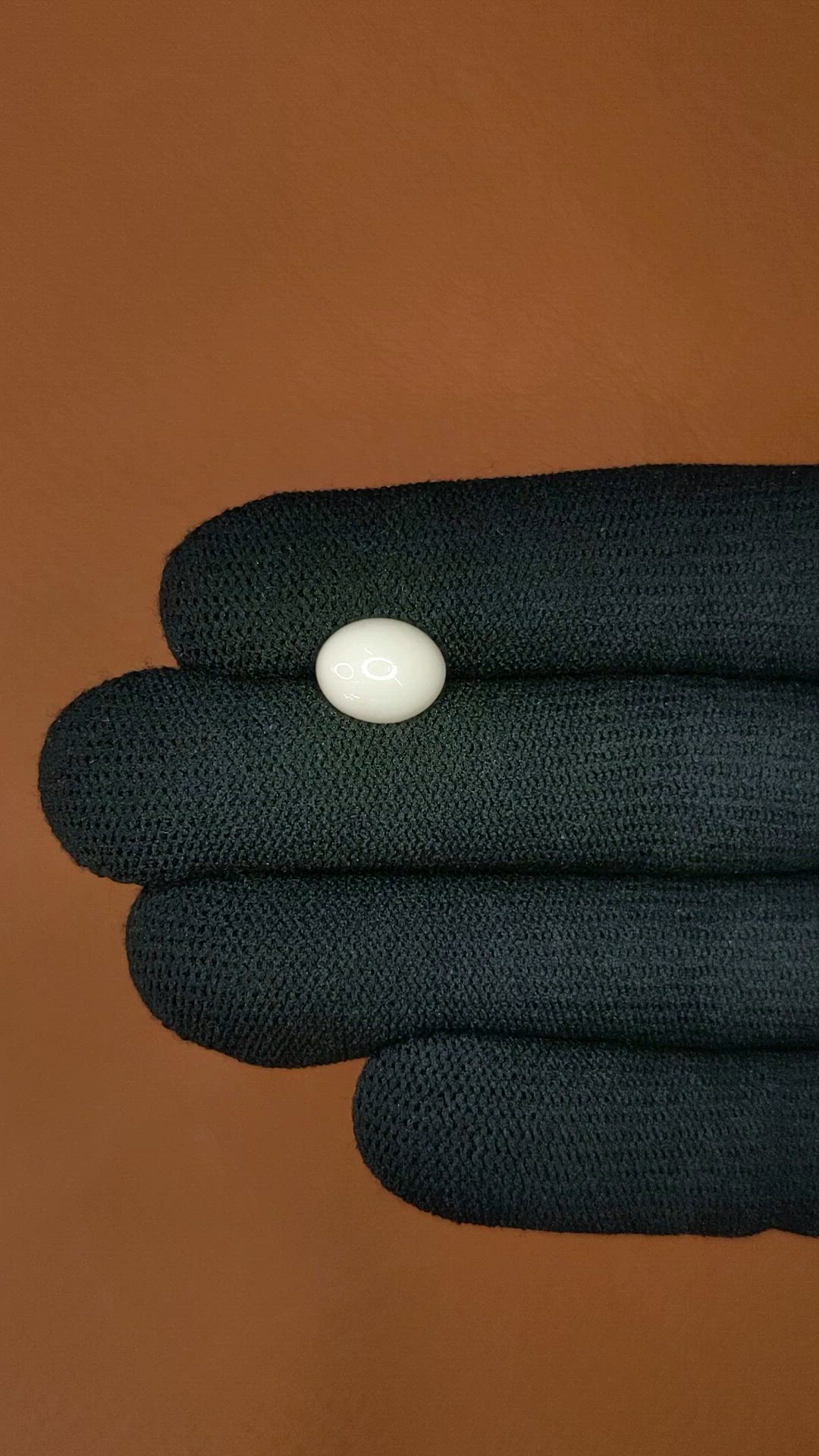 2.37 Ct. Salmon and White Cabochon Coral from Italy Size Video