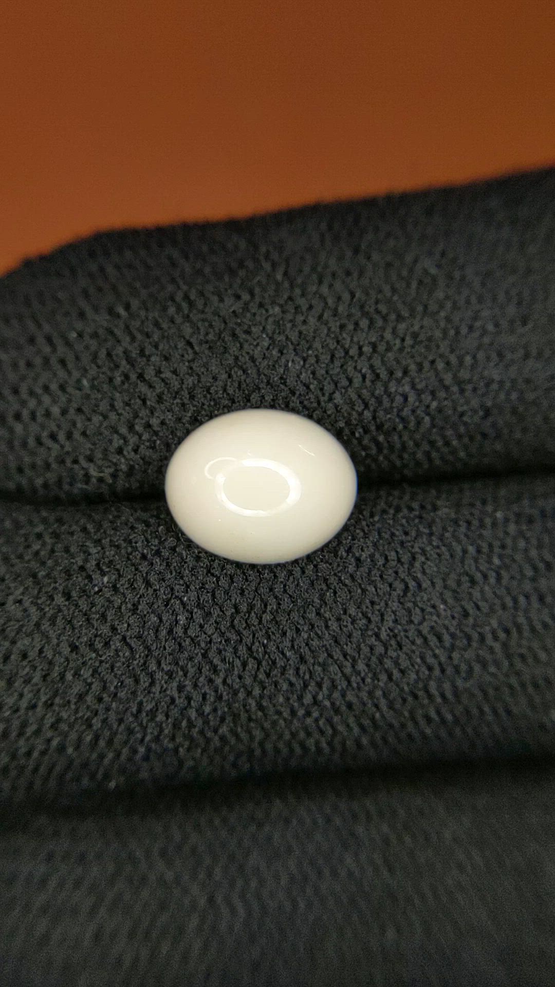 2.37 Ct. Salmon and White Cabochon Coral from Italy Size Video