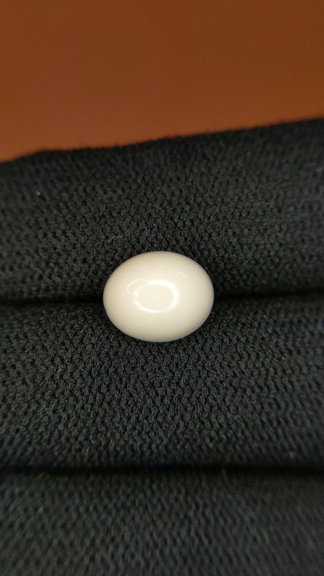 2.91 Ct. Salmon and White Cabochon Coral from Italy Size Video
