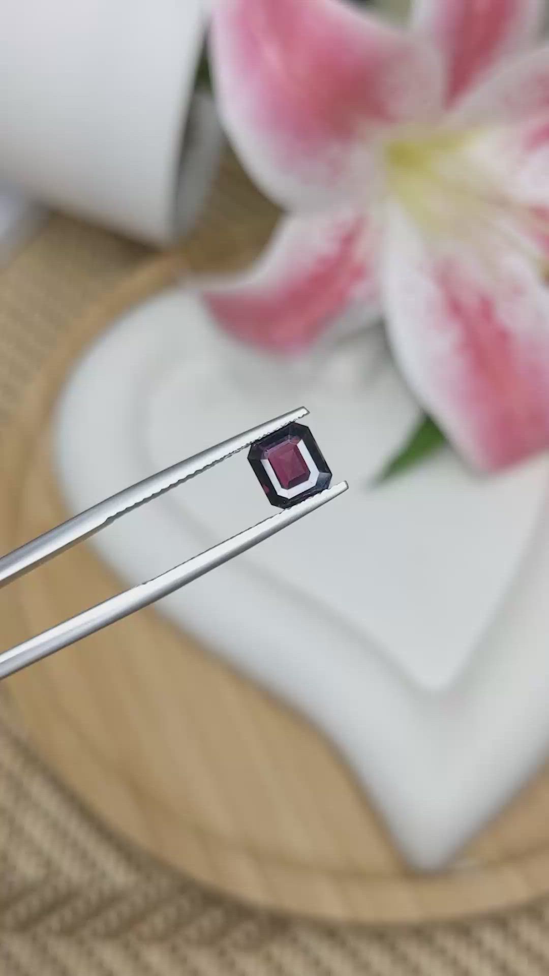 1.33 Ct. Pinkish Purple Spinel from Ceylon (Sri Lanka) Size Video