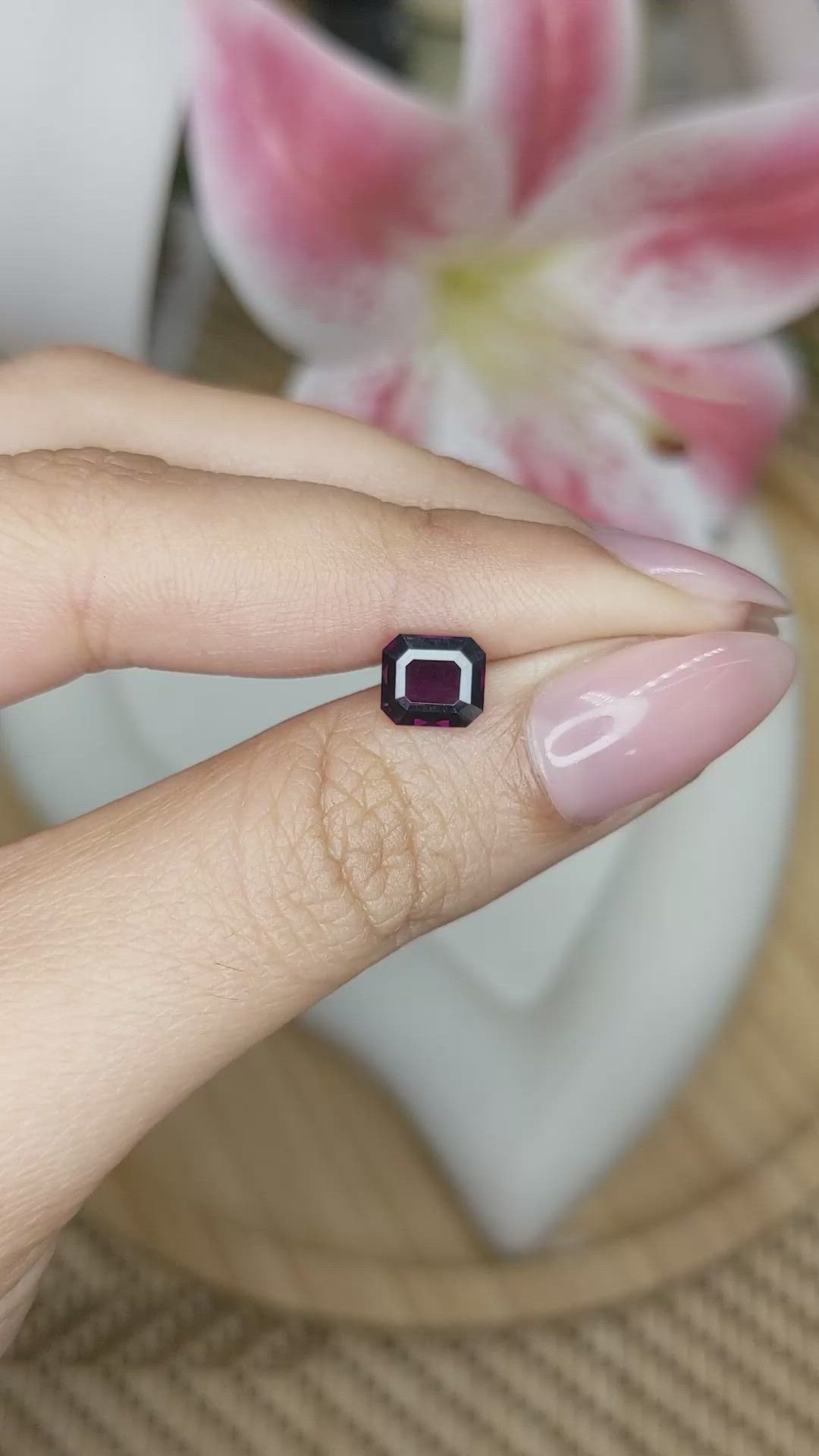 1.33 Ct. Pinkish Purple Spinel from Ceylon (Sri Lanka) Size Video