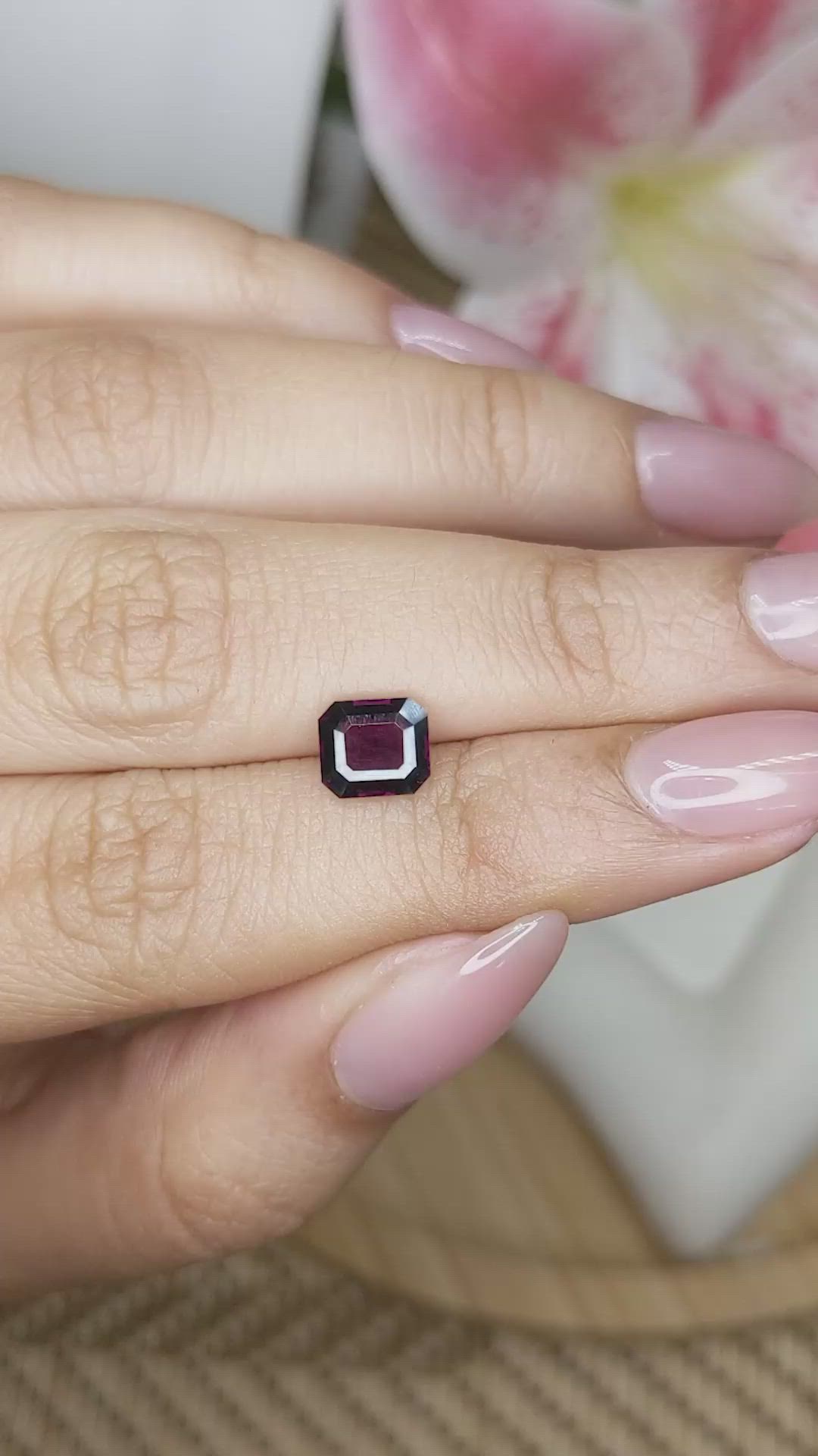 1.33 Ct. Pinkish Purple Spinel from Ceylon (Sri Lanka) Size Video