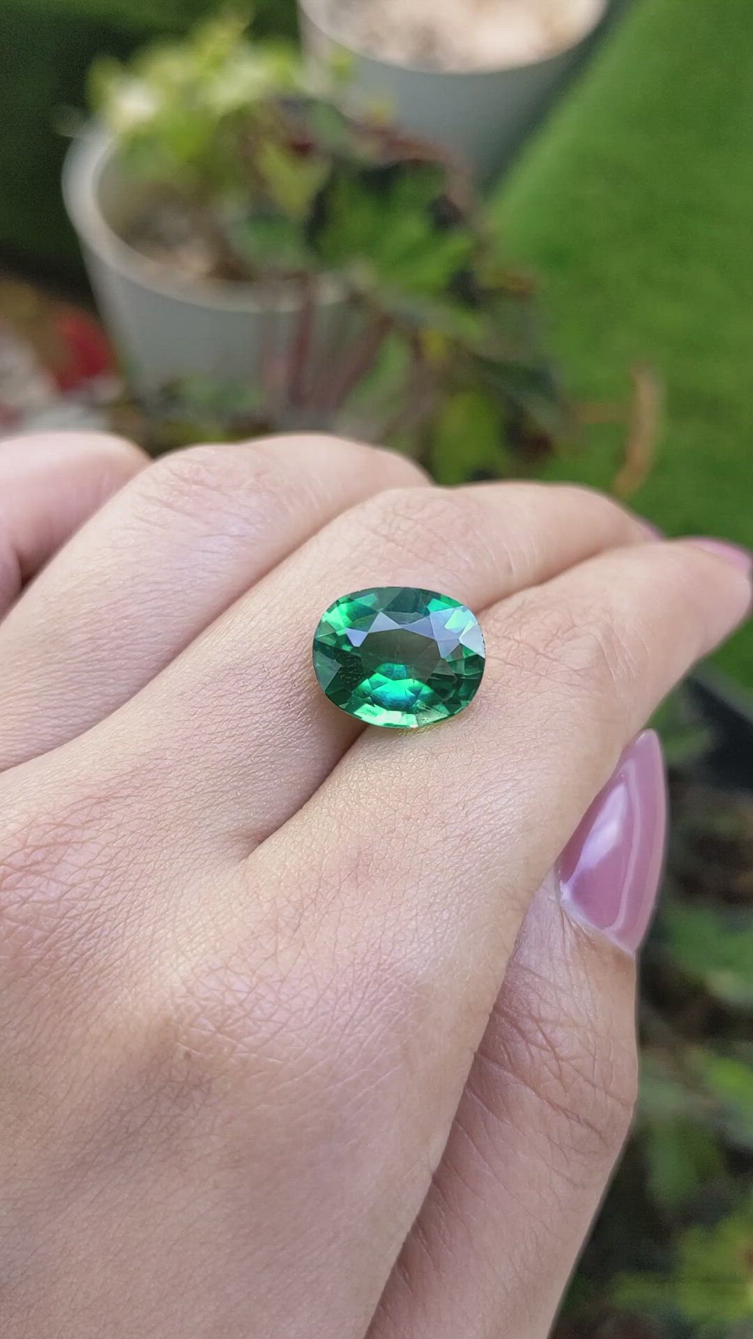 6.87 Ct. Green Prasiolite from Brazil Size Video