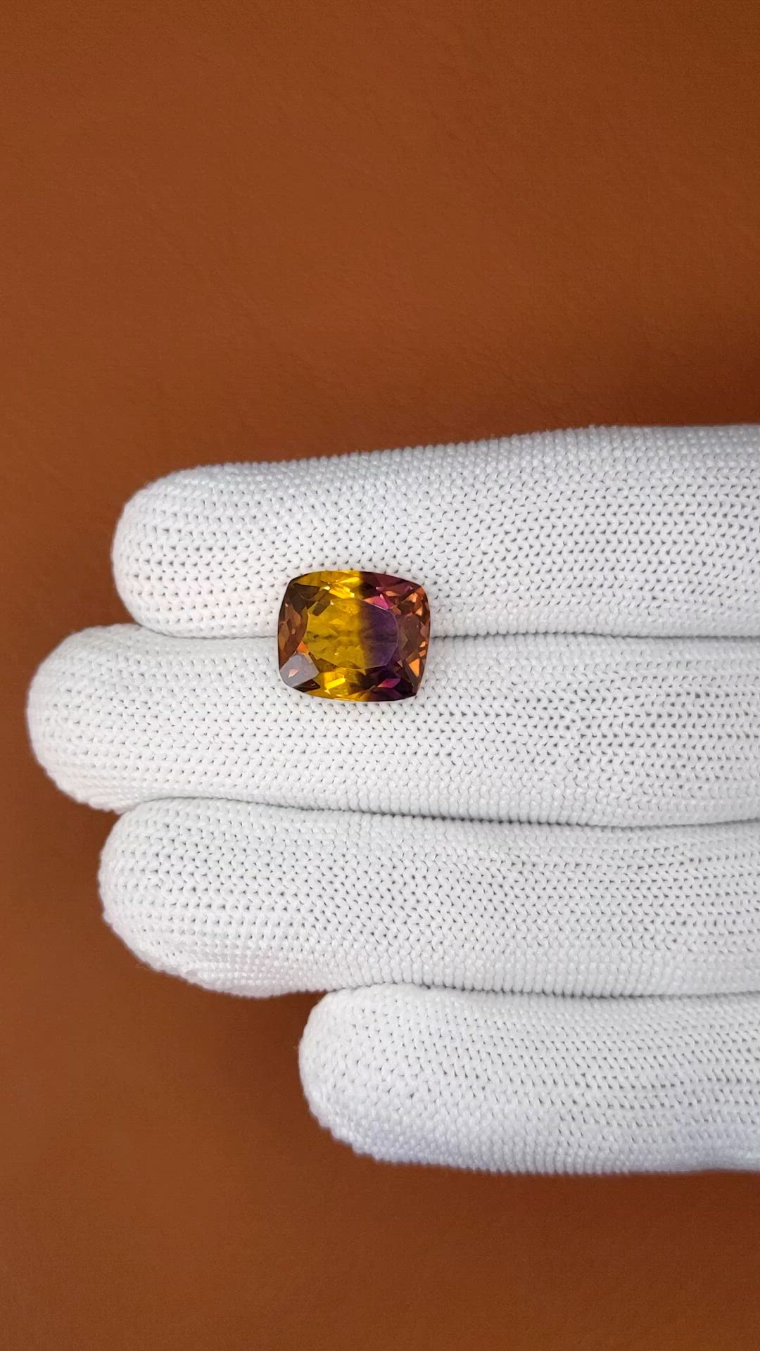 7.85 Ct. Bi Color Ametrine from Brazil Size Video