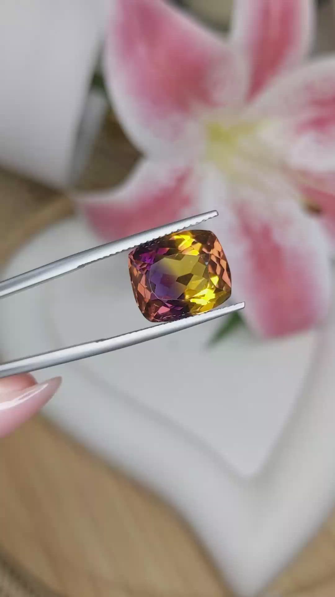 7.85 Ct. Bi Color Ametrine from Brazil Size Video