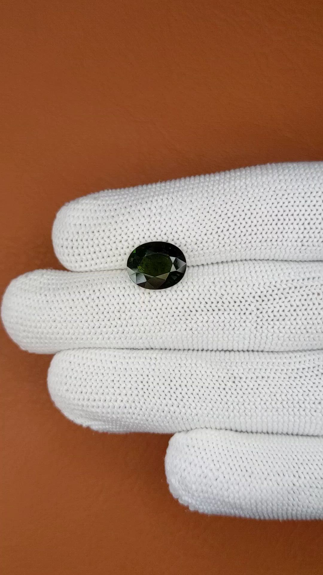 3.19 Ct. Green Tourmaline from Ceylon (Sri Lanka) Size Video