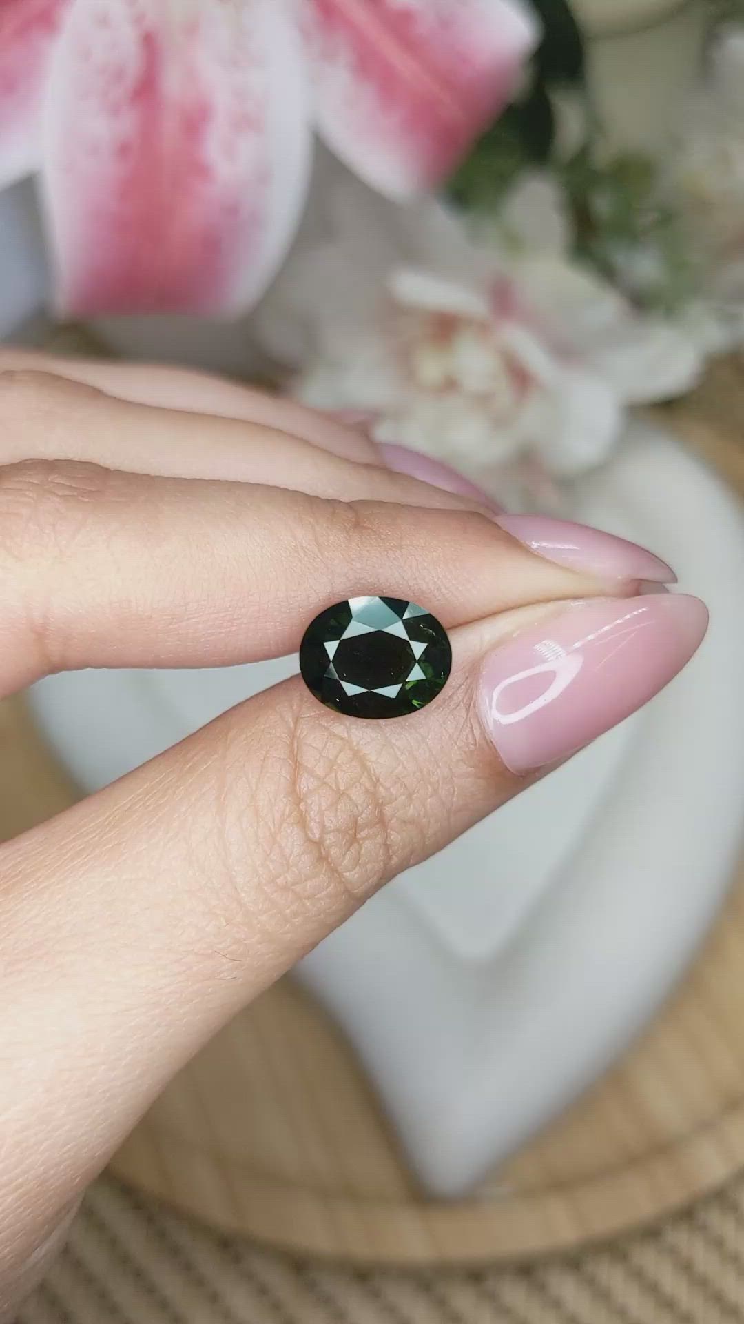 3.19 Ct. Green Tourmaline from Ceylon (Sri Lanka) Size Video