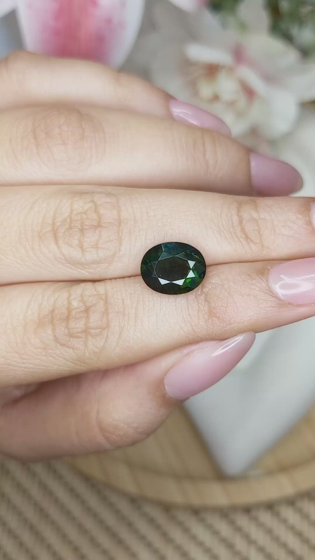 3.19 Ct. Green Tourmaline from Ceylon (Sri Lanka) Size Video