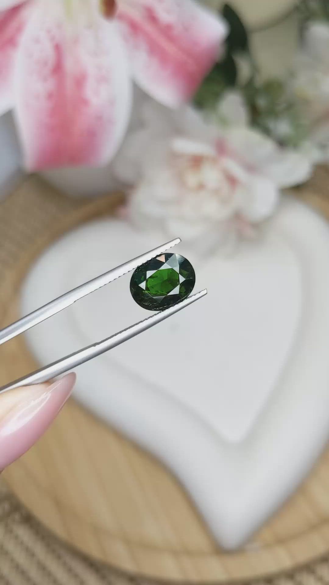 3.19 Ct. Green Tourmaline from Ceylon (Sri Lanka) Size Video