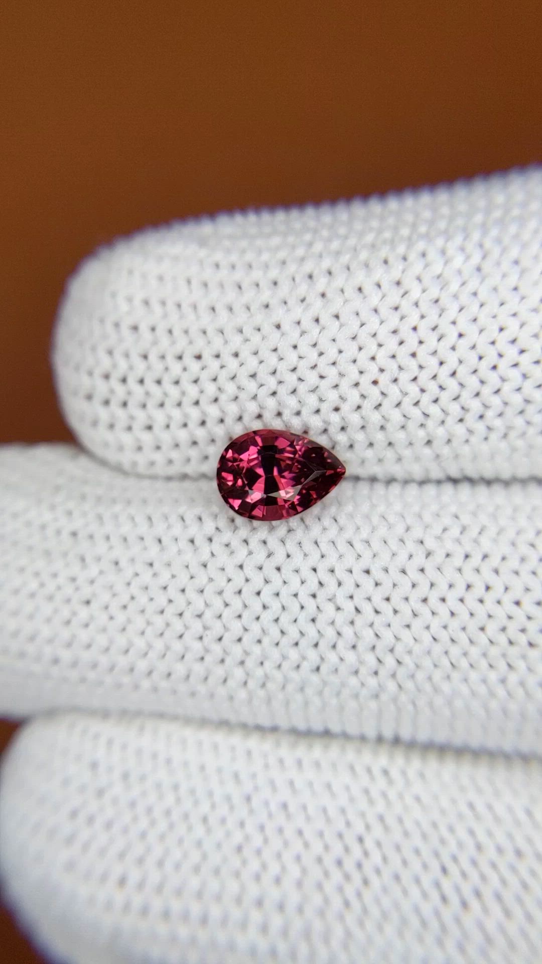 1.16 Ct. Purplish Red Rhodolite Garnet from Ceylon (Sri Lanka) Size Video