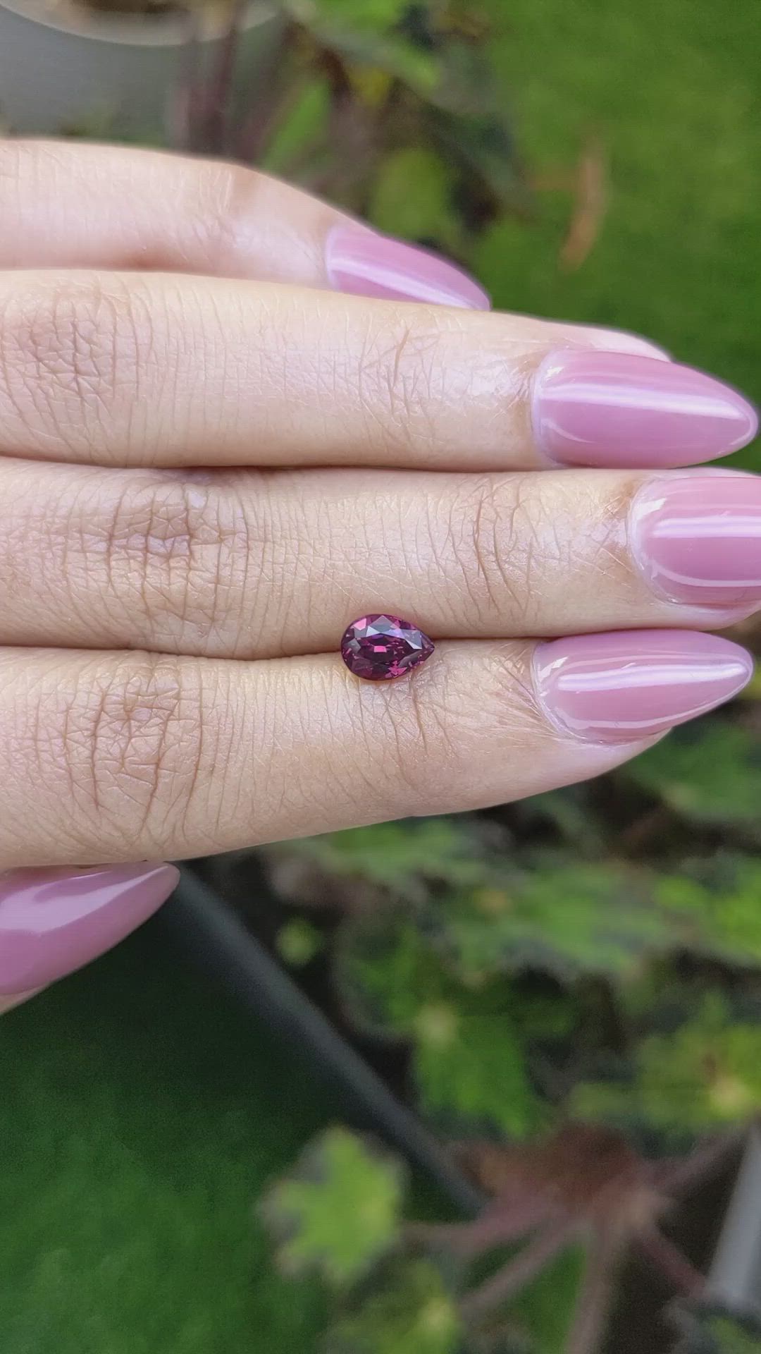 1.16 Ct. Purplish Red Rhodolite Garnet from Ceylon (Sri Lanka) Size Video