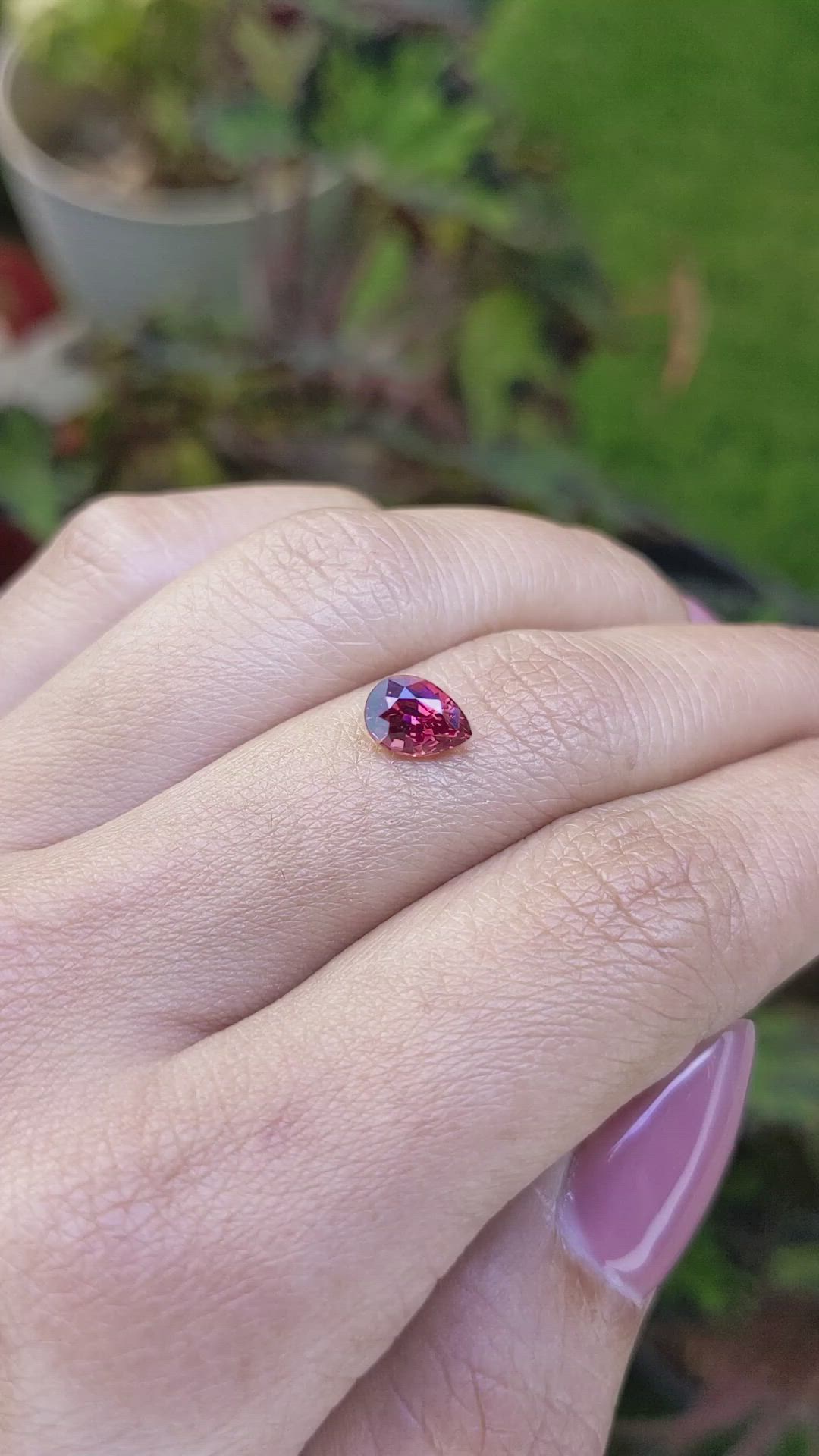1.16 Ct. Purplish Red Rhodolite Garnet from Ceylon (Sri Lanka) Size Video