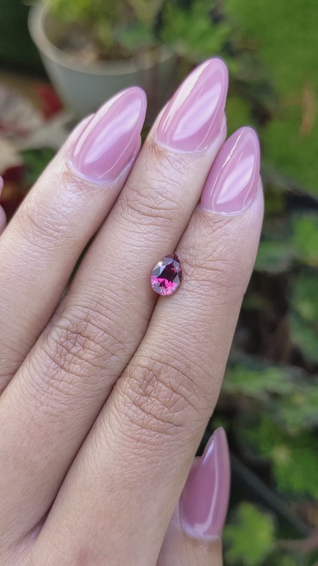 1.16 Ct. Purplish Red Rhodolite Garnet from Ceylon (Sri Lanka) Size Video