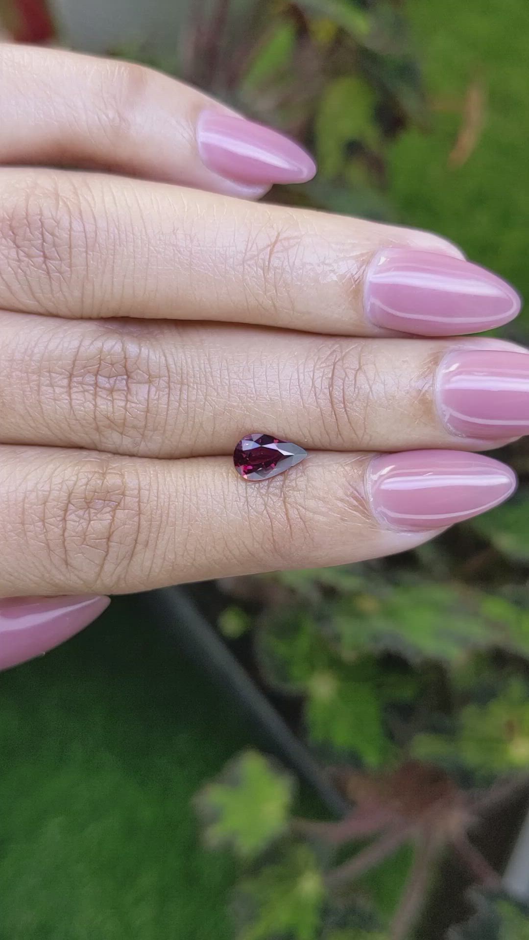 1.08 Ct. Purplish Red Rhodolite Garnet from Ceylon (Sri Lanka) Size Video