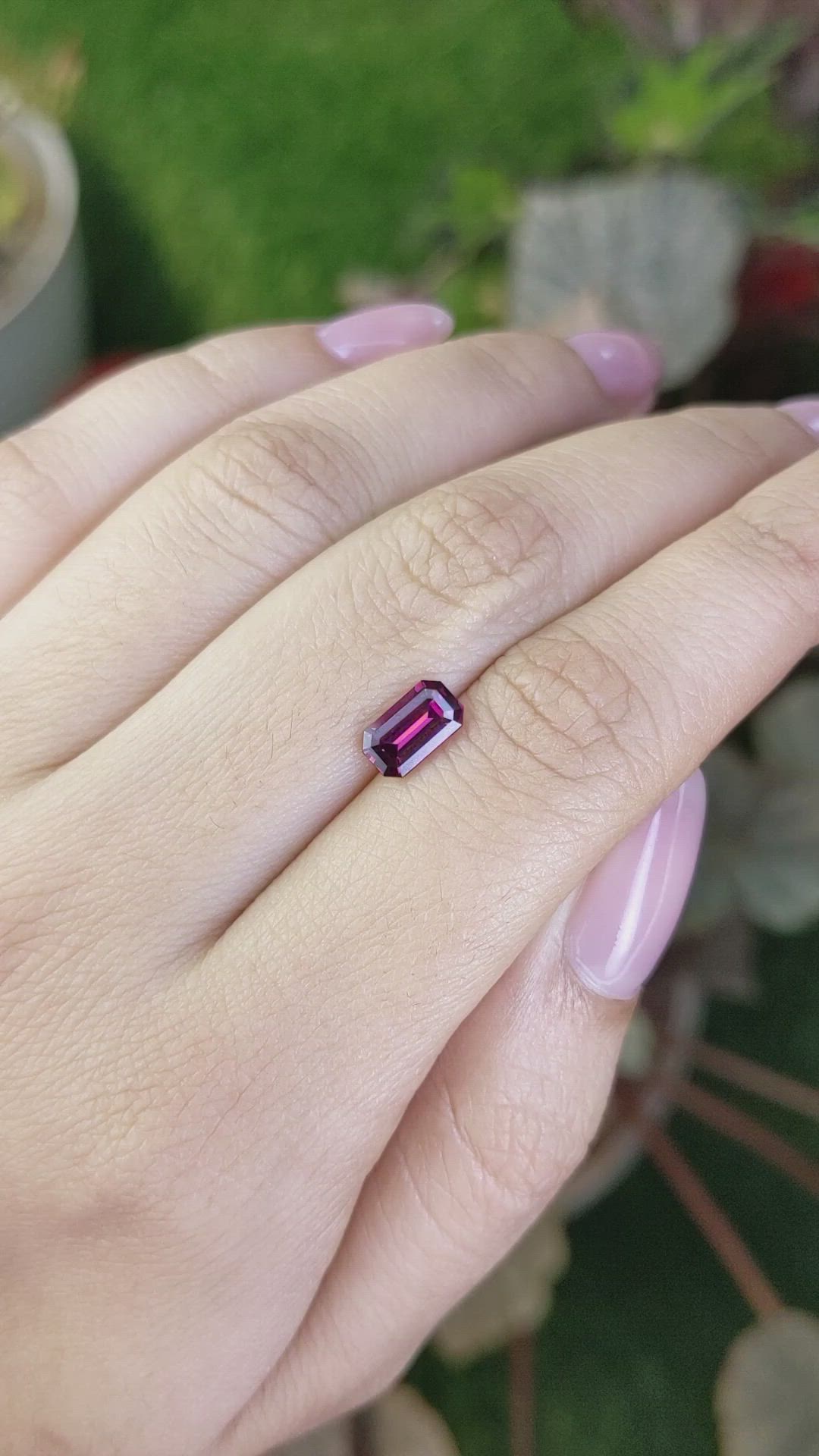 1.20 Ct. Reddish Purple Rhodolite Garnet from Ceylon (Sri Lanka) Size Video
