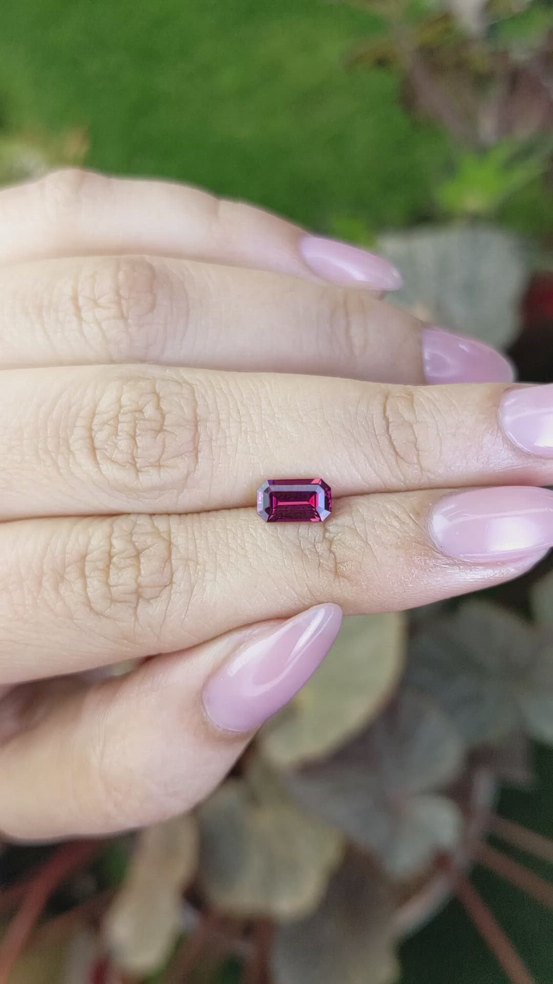 1.20 Ct. Reddish Purple Rhodolite Garnet from Ceylon (Sri Lanka) Size Video