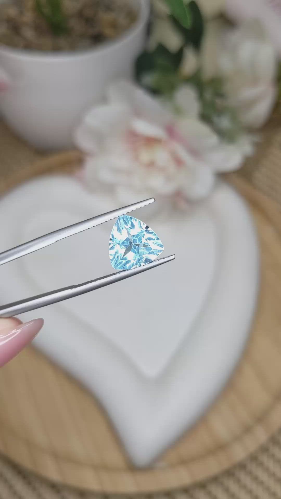 4.19 Ct. Sky Blue Topaz from Ceylon (Sri Lanka) Size Video