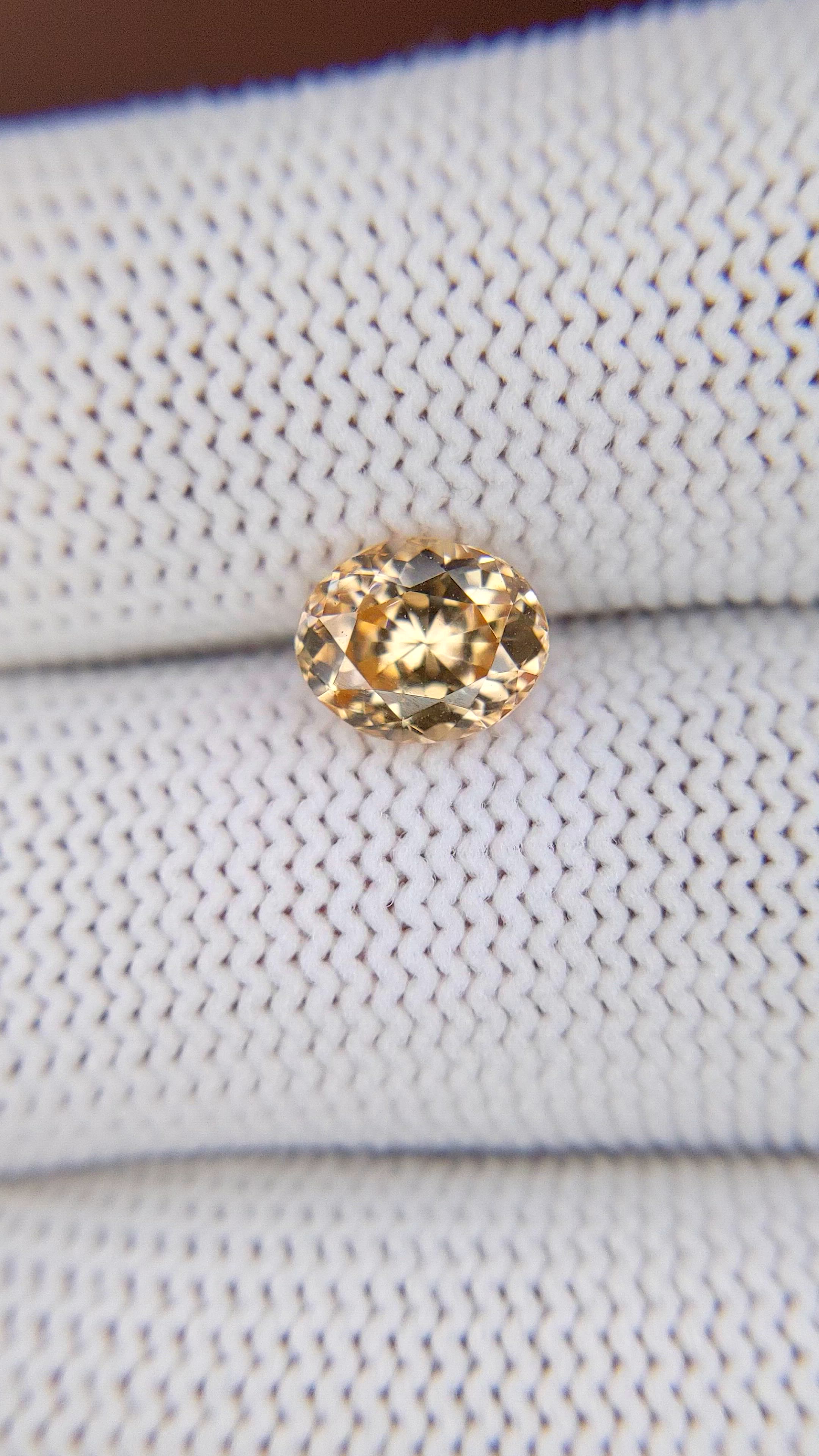 2.13 Ct. Brownish Yellow Zircon from Ceylon (Sri Lanka) Size Video