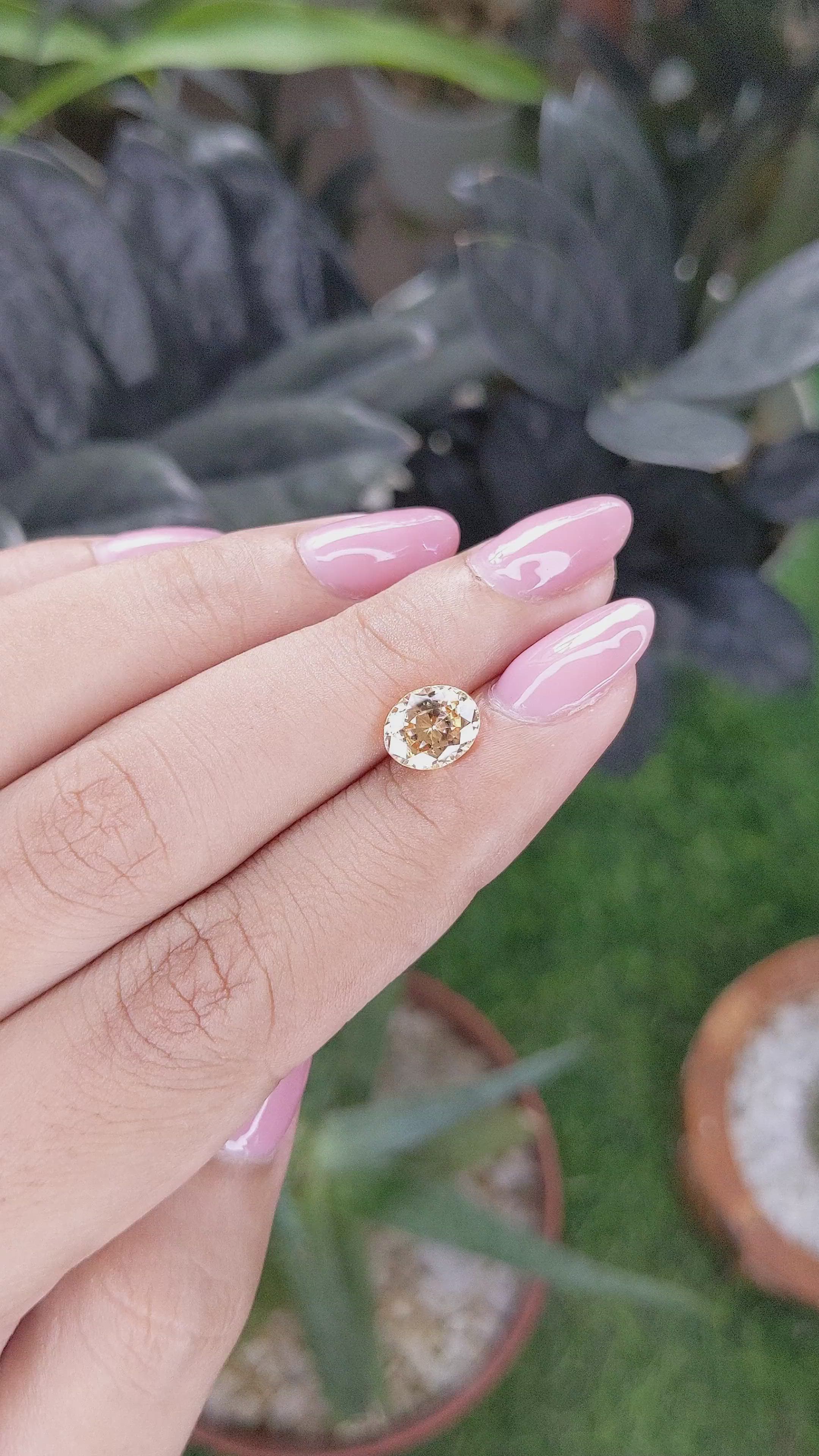 2.13 Ct. Brownish Yellow Zircon from Ceylon (Sri Lanka) Size Video