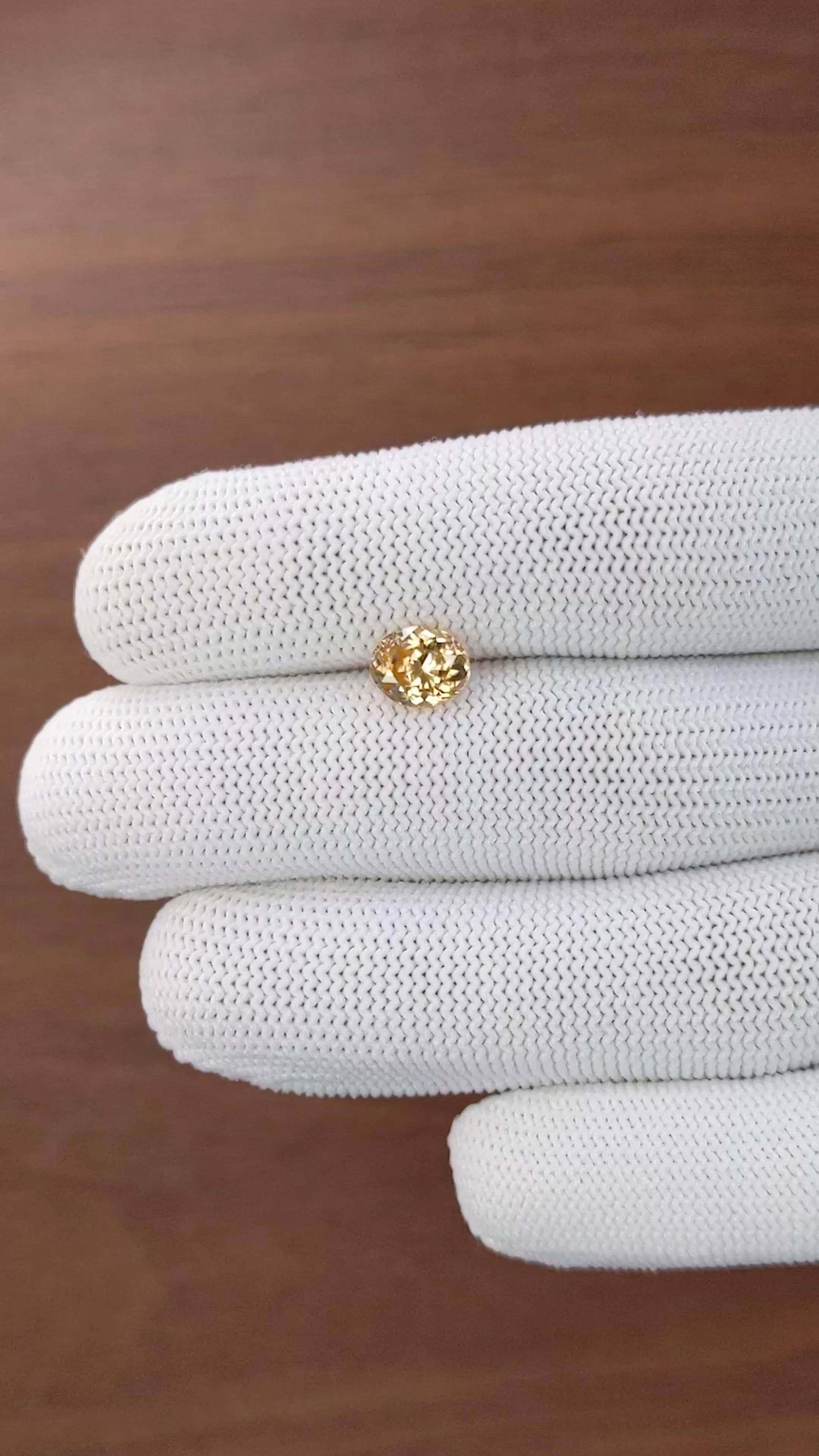 2.13 Ct. Brownish Yellow Zircon from Ceylon (Sri Lanka) Size Video