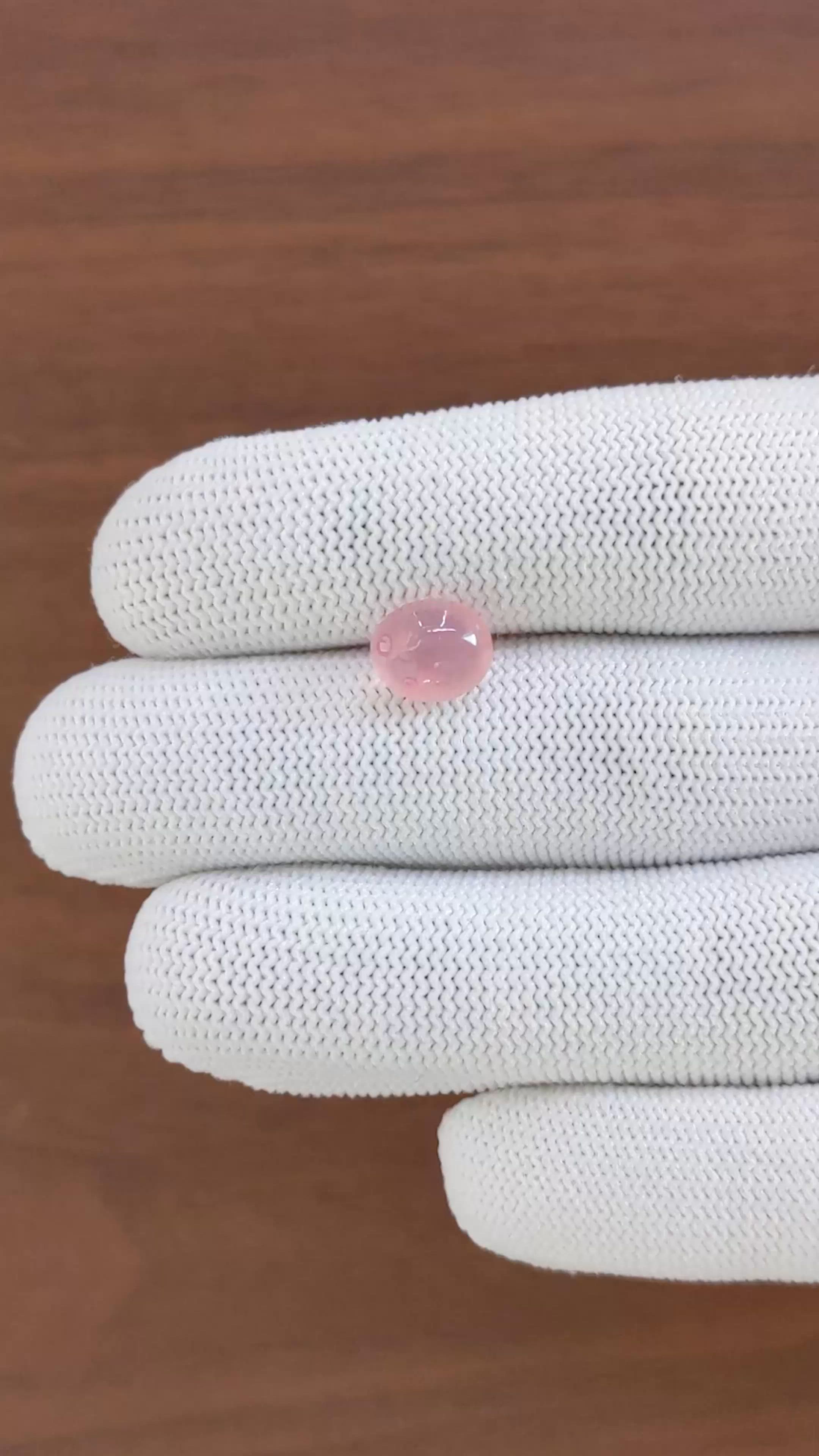 2.78 Ct. Pink Cabochon Star Rose Quartz Size Video