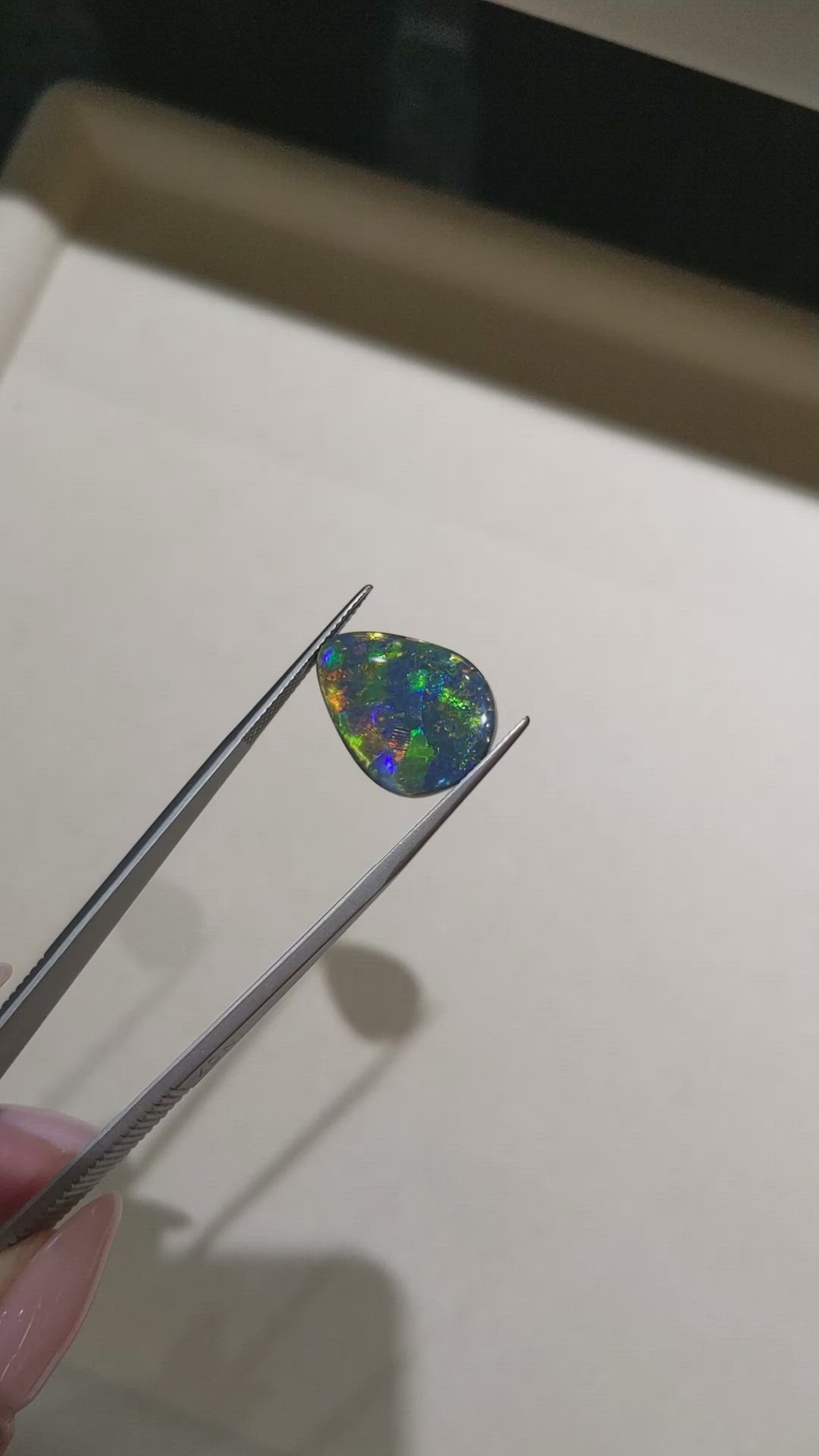 8.16 Ct. Multi Color Black Opal from Australia Size Video