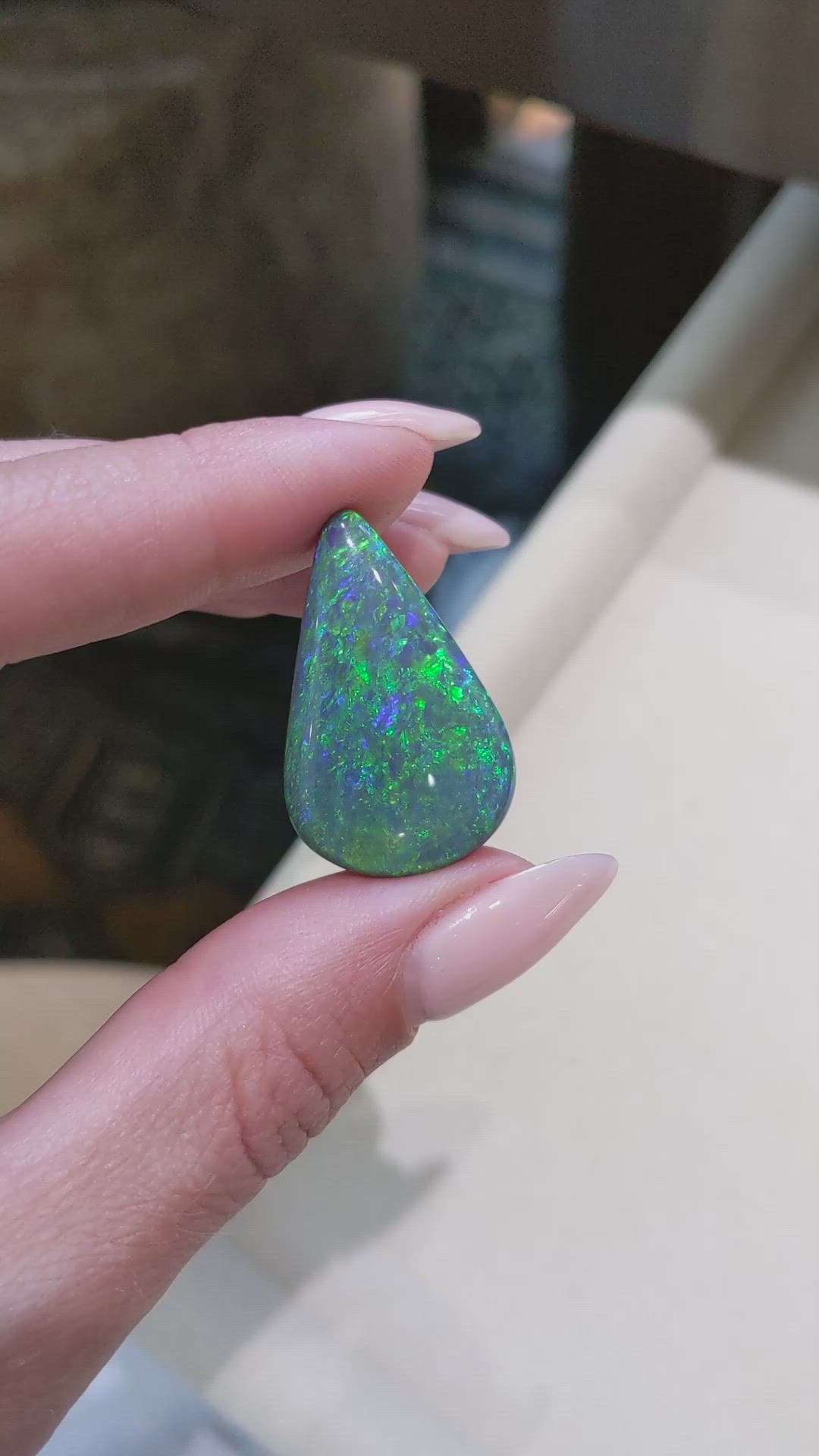 19.15 Ct. Multi Color Black Opal from Australia Size Video