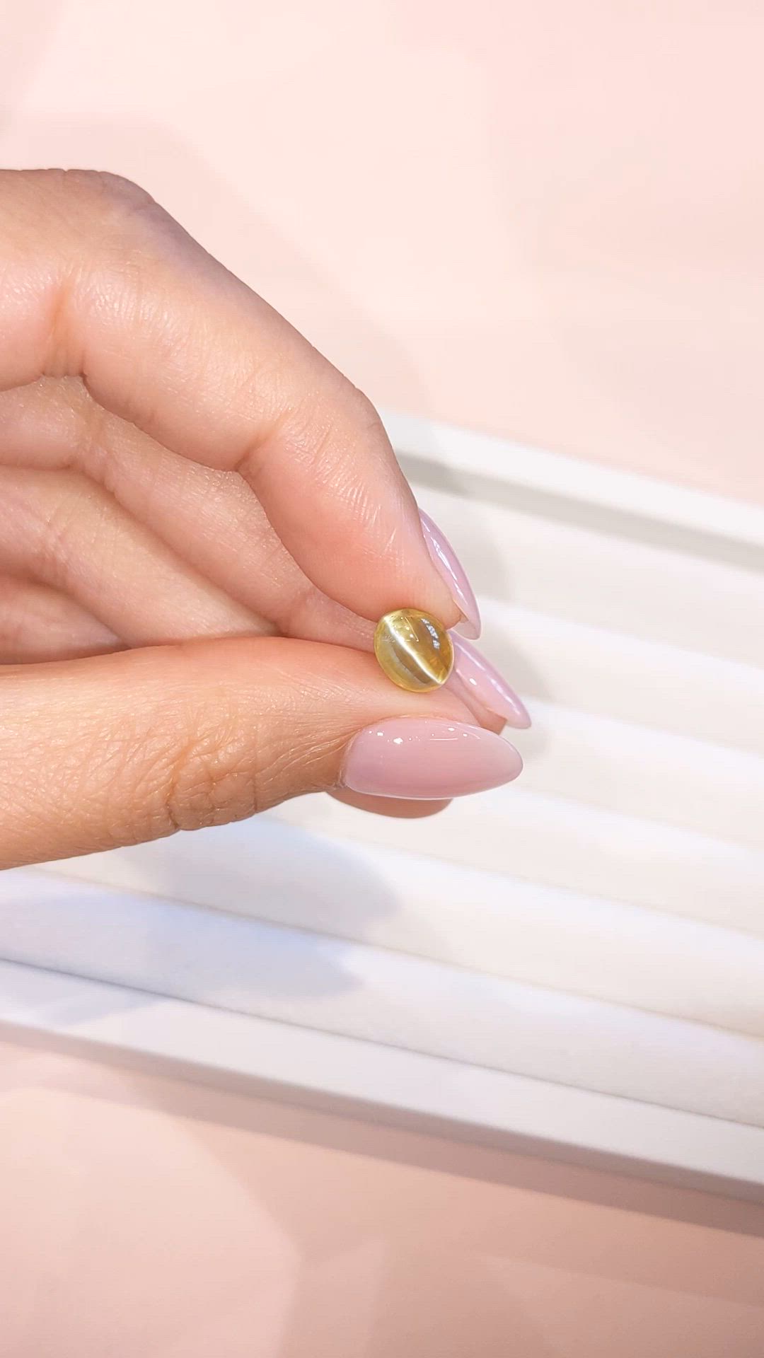 3.83 Ct. Cabochon Chrysoberyl from Madagascar Size Video