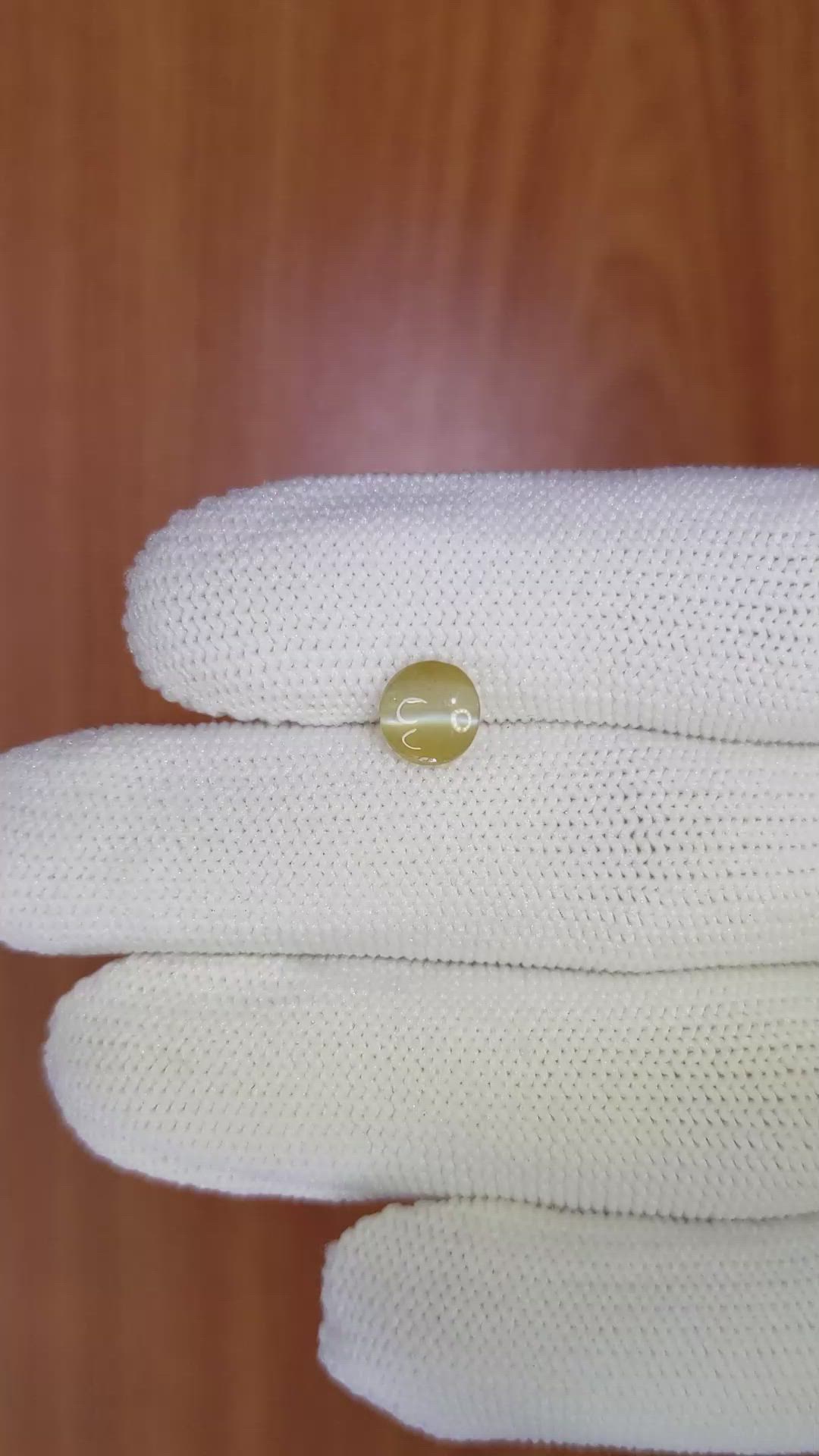 1.45 Ct. Cabochon Chrysoberyl from Ceylon (Sri Lanka) Size Video
