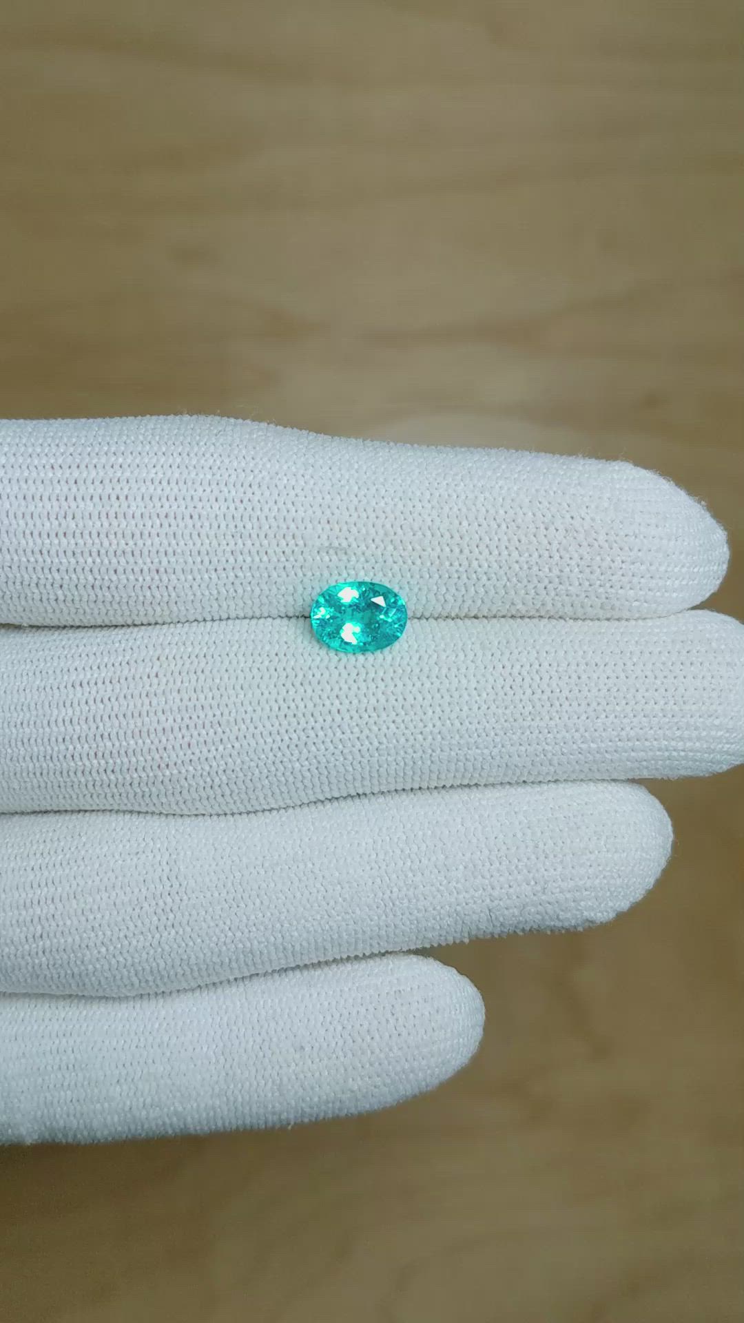 1.38 Ct. Paraiba Tourmaline from Brazil Size Video