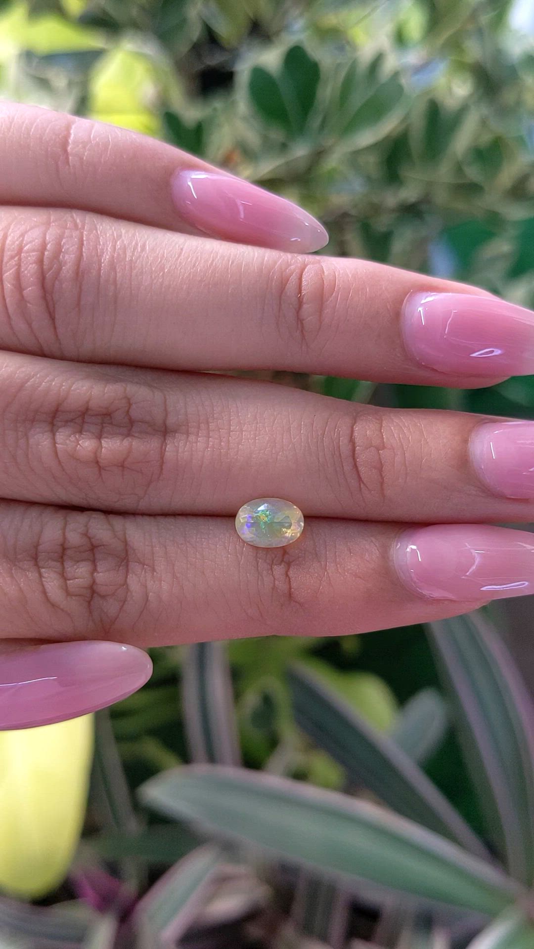 0.55 Ct. Cabochon White Opal from Ethiopia Size Video