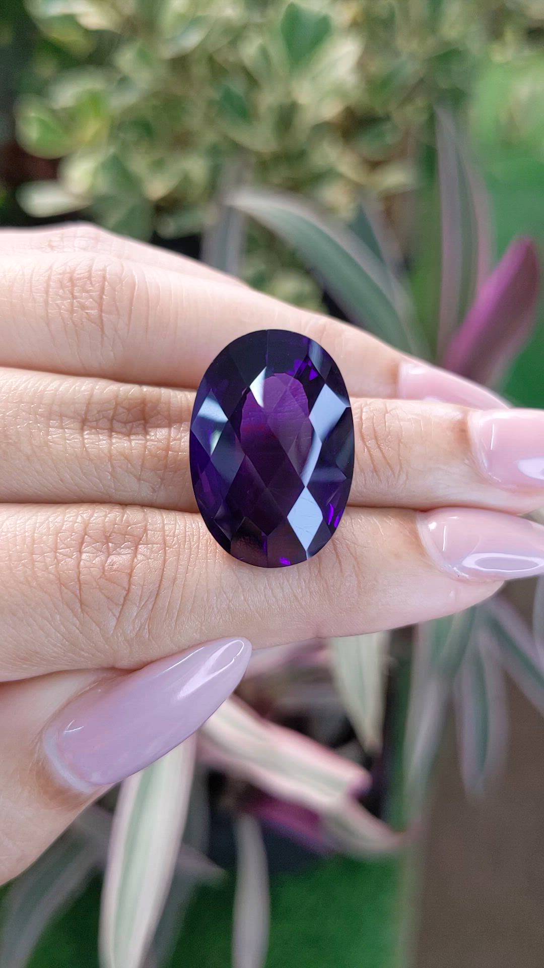24.46 Ct. Amethyst from Brazil Size Video