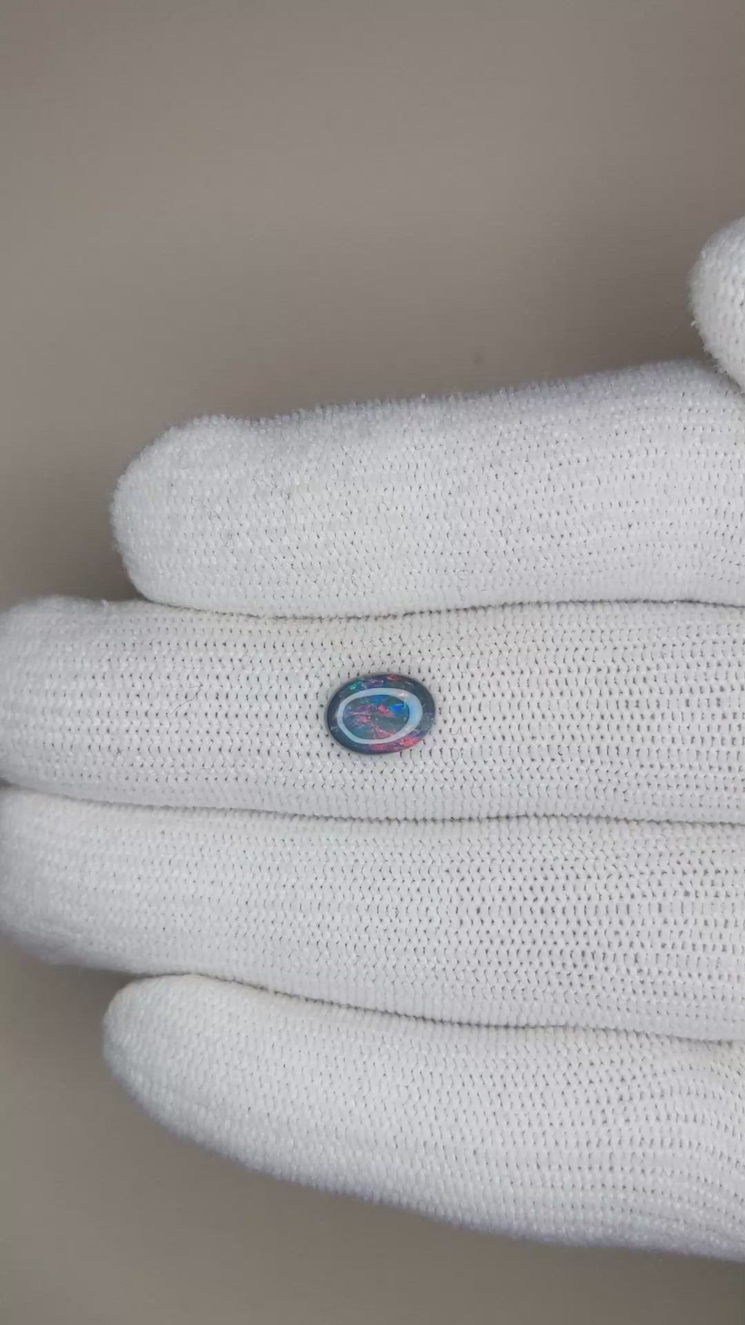 0.90 Ct. Cabochon Black Opal from Australia Size Video