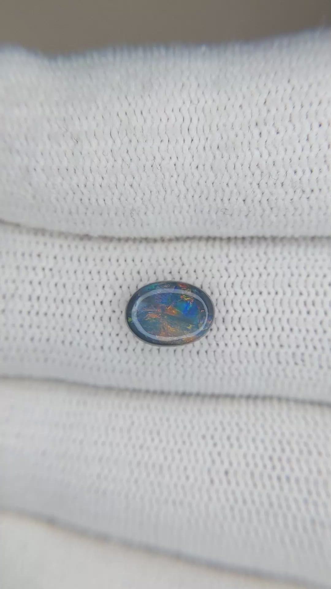 0.90 Ct. Cabochon Black Opal from Australia Size Video