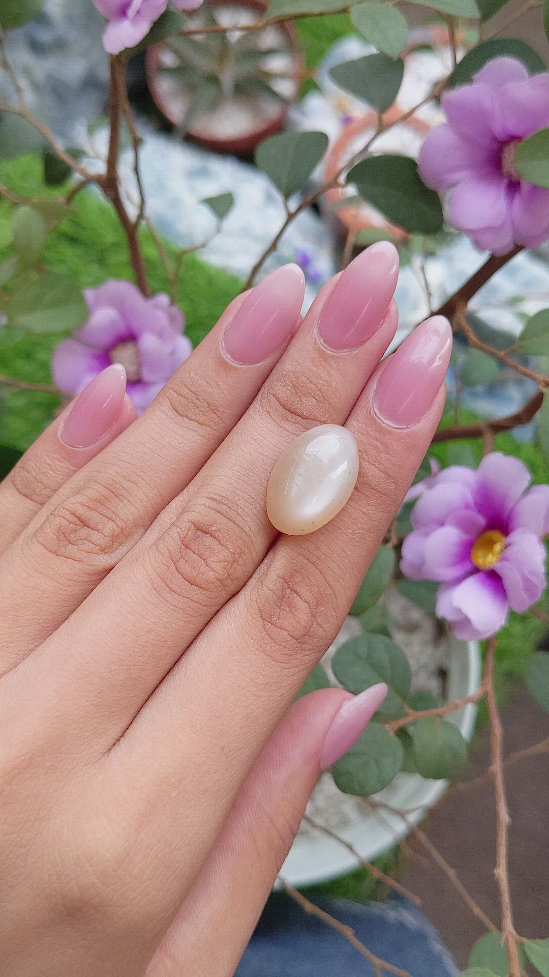 15.09 Ct. Cabochon Moonstone from Ceylon (Sri Lanka) Size Video