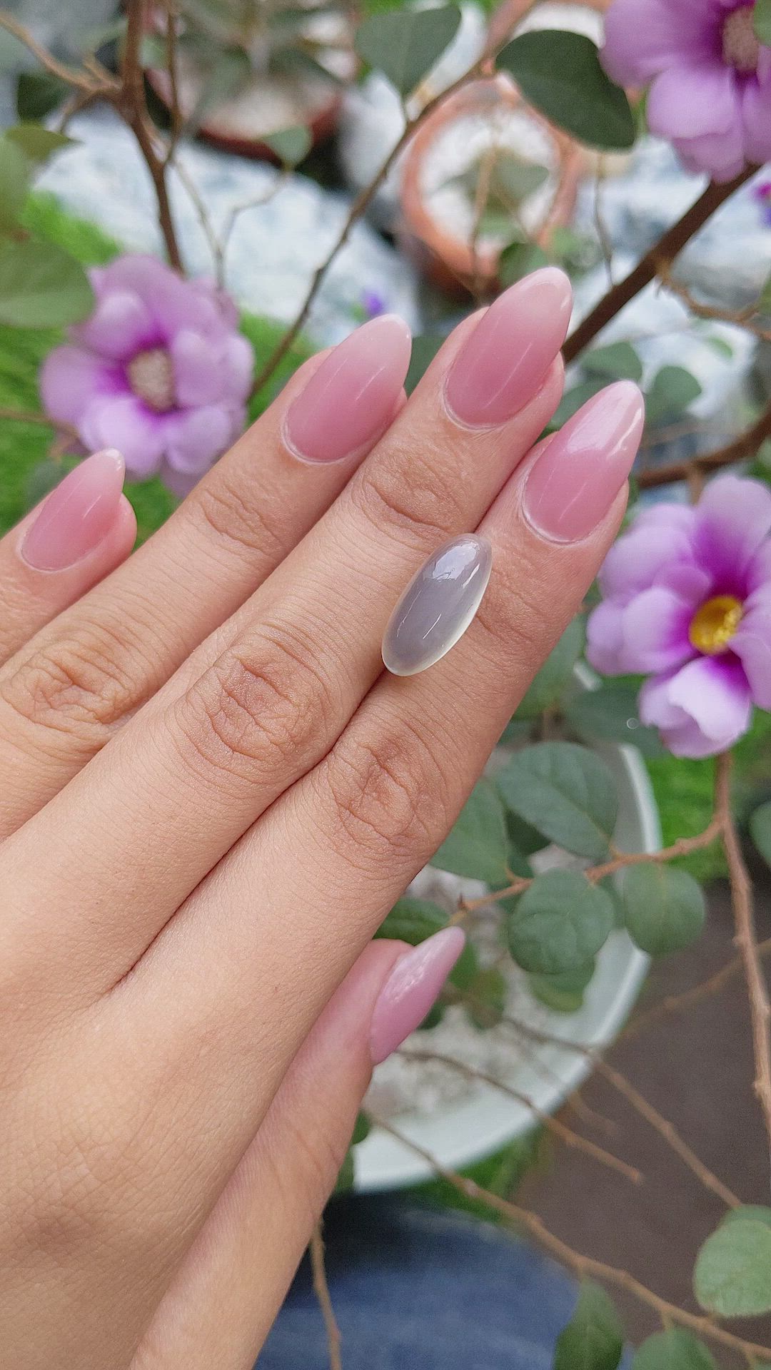 8.17 Ct. Cabochon Moonstone from Ceylon (Sri Lanka) Size Video