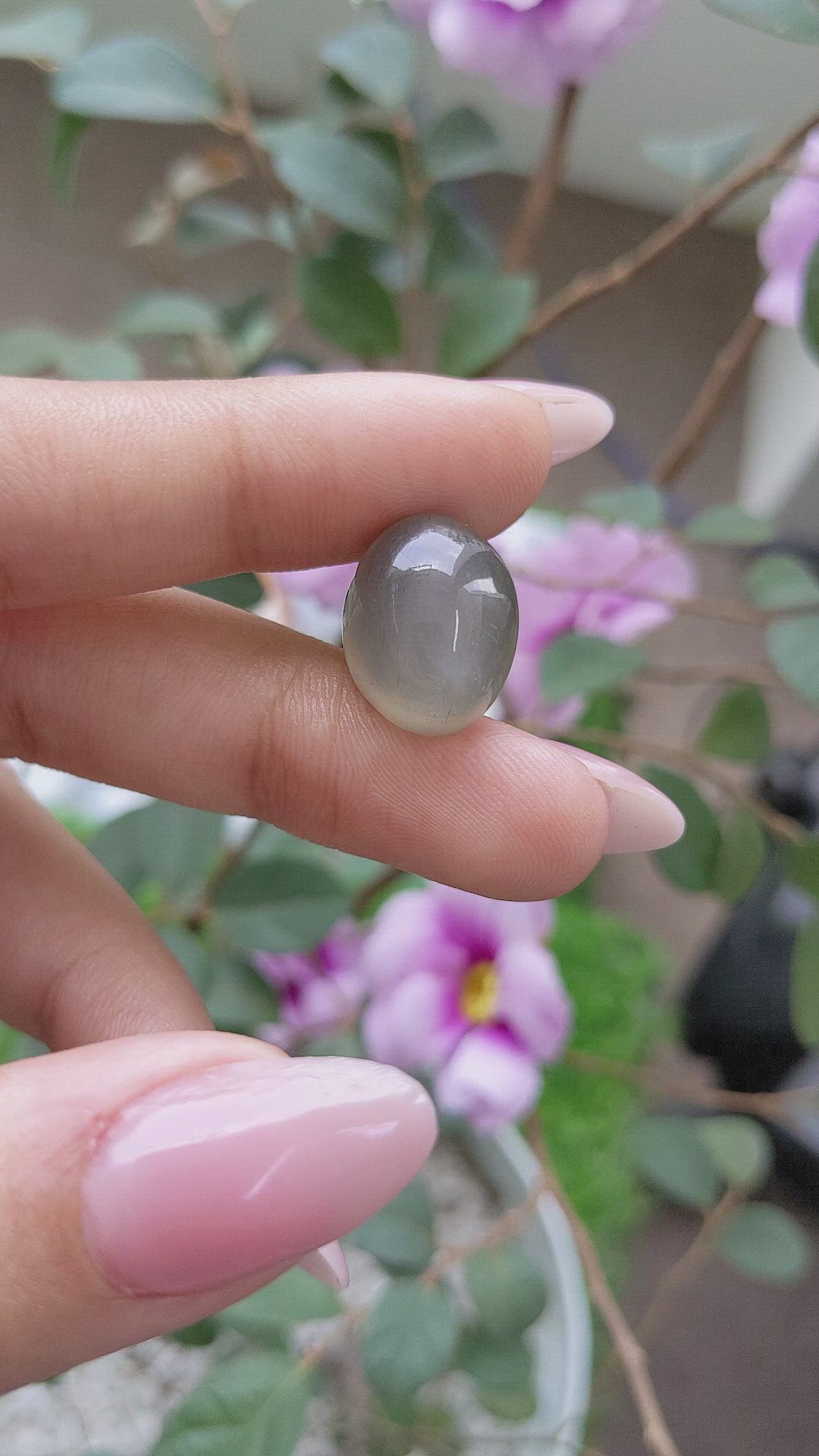19.21 Ct. Cabochon Moonstone from Ceylon (Sri Lanka) Size Video