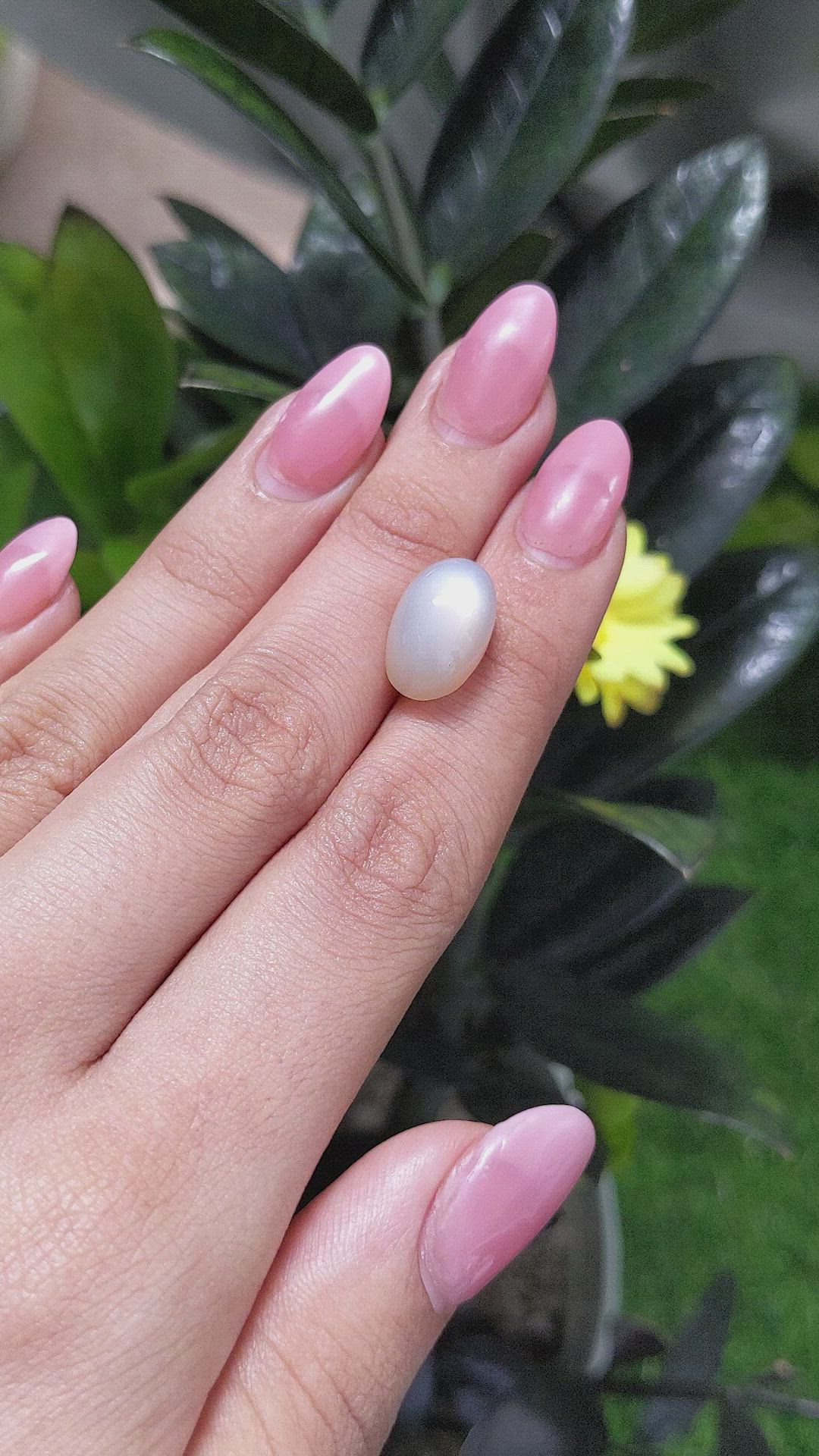9.28 Ct. Cabochon Moonstone from Ceylon (Sri Lanka) Size Video