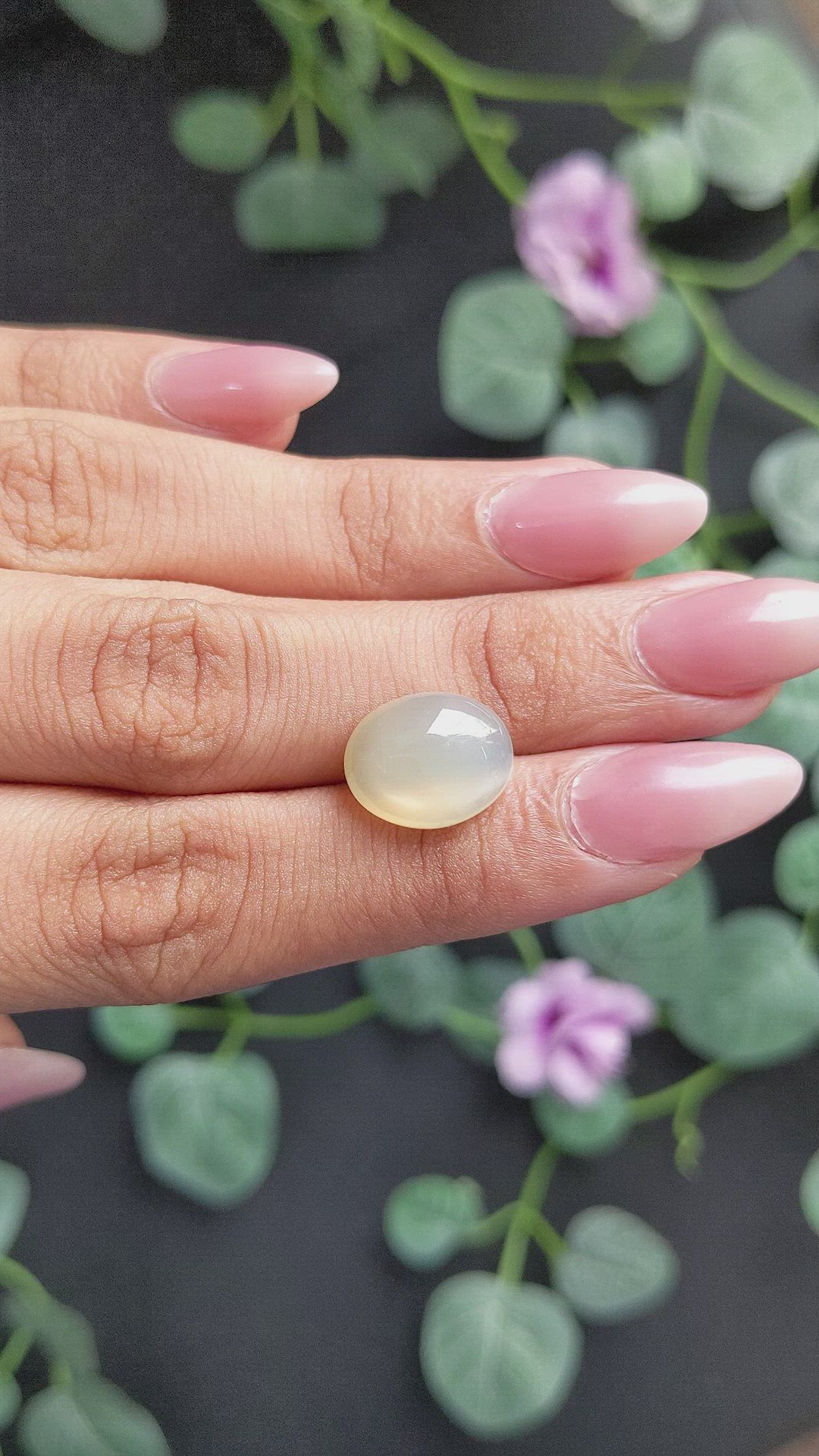 6.56 Ct. Cabochon Moonstone from Ceylon (Sri Lanka) Size Video