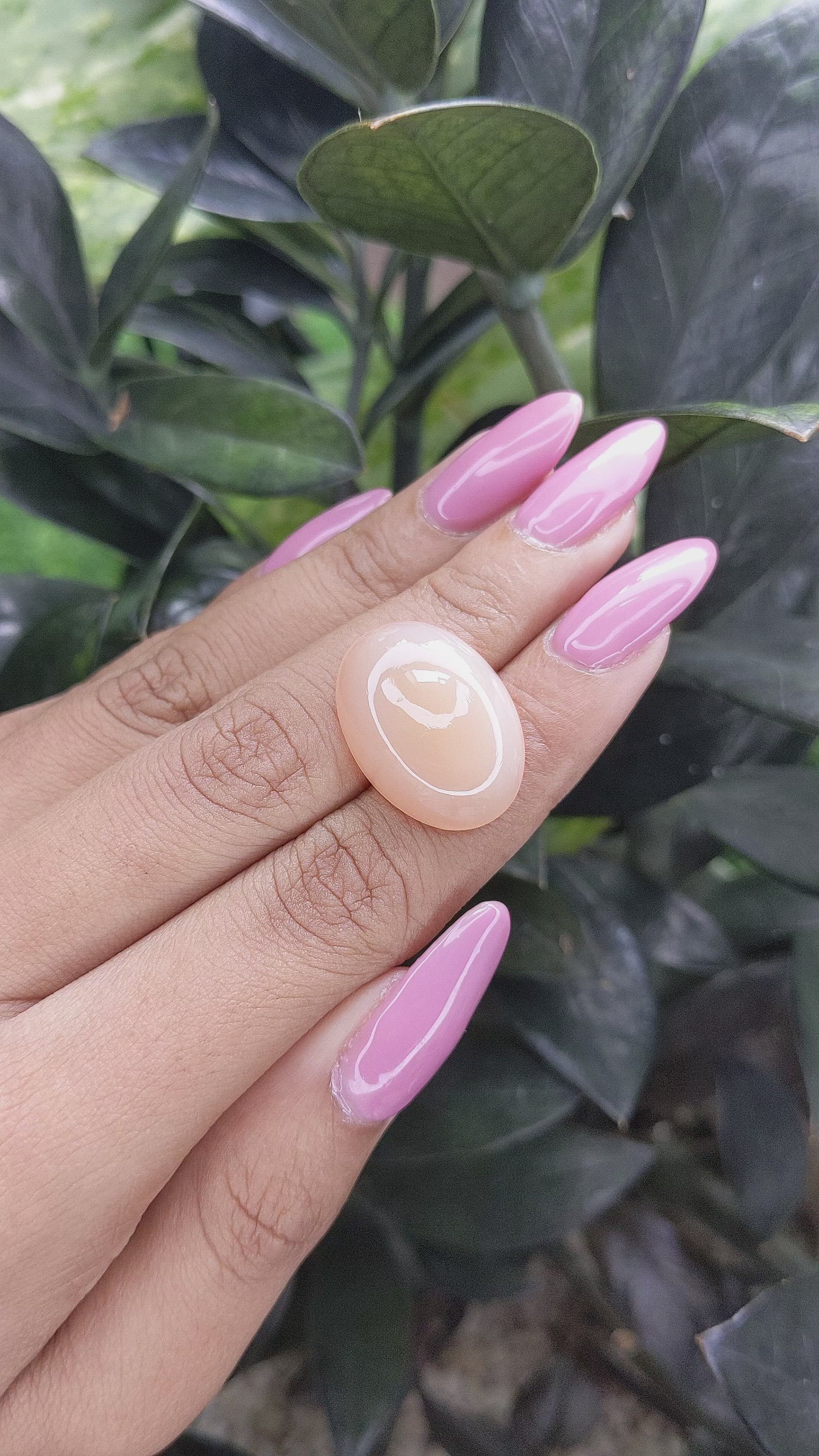 22.28 Ct. Cabochon Moonstone from Ceylon (Sri Lanka) Size Video