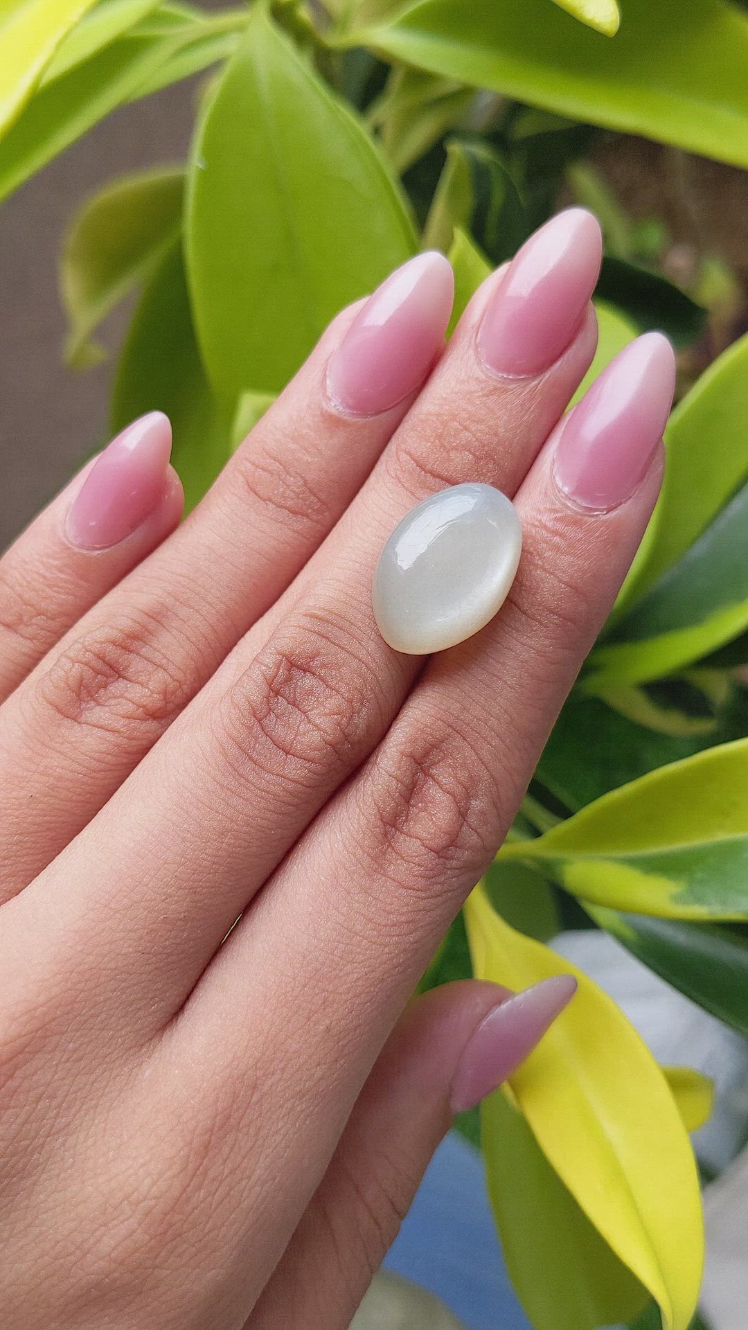 14.17 Ct. Cabochon Moonstone from Ceylon (Sri Lanka) Size Video