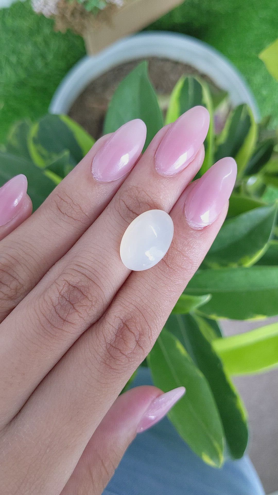 11.47 Ct. Cabochon Moonstone from Ceylon (Sri Lanka) Size Video