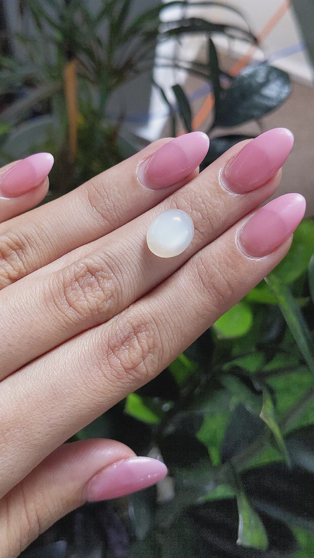 5.58 Ct. Cabochon Moonstone from Ceylon (Sri Lanka) Size Video