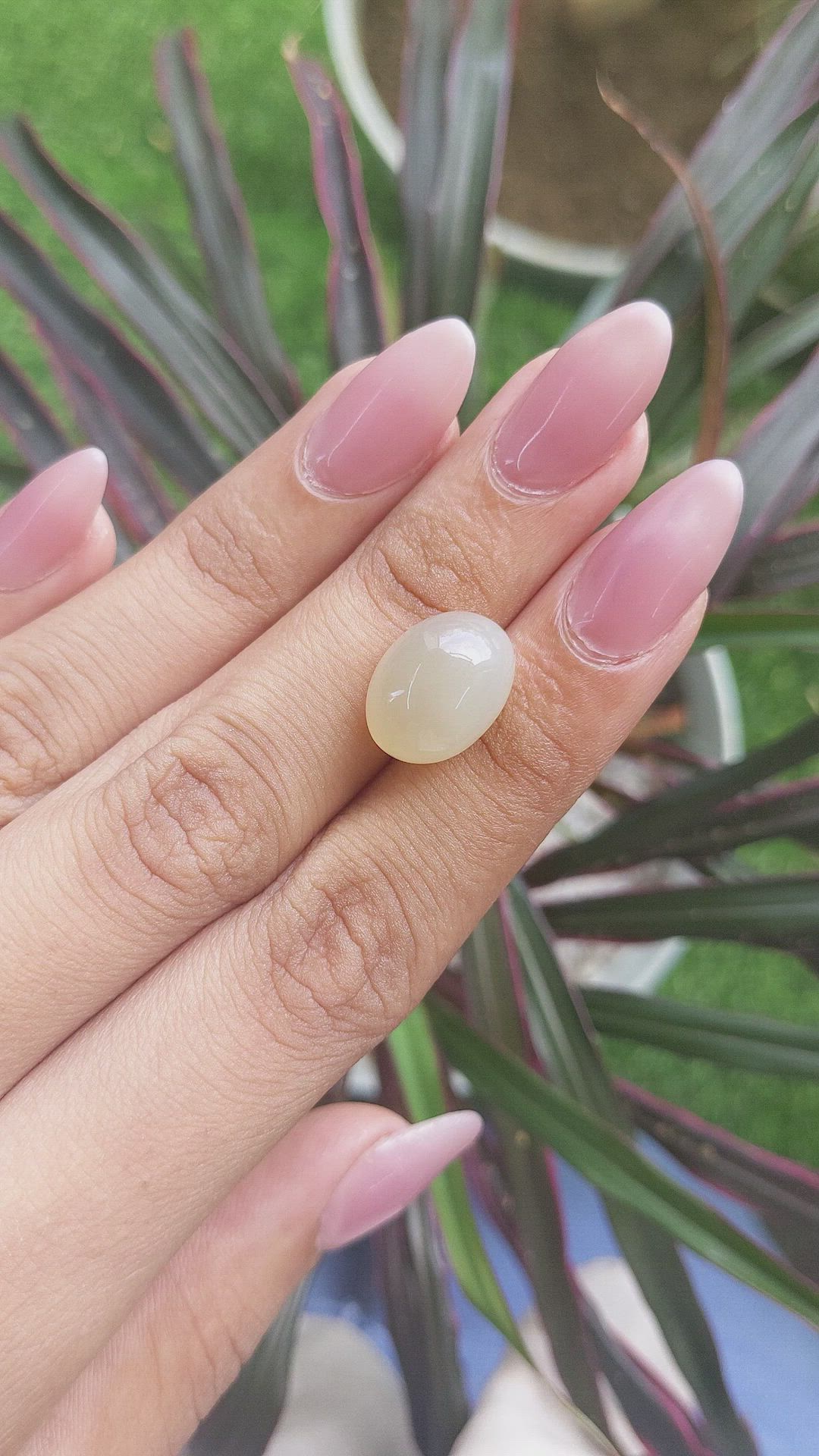 10.59 Ct. Cabochon Moonstone from Ceylon (Sri Lanka) Size Video