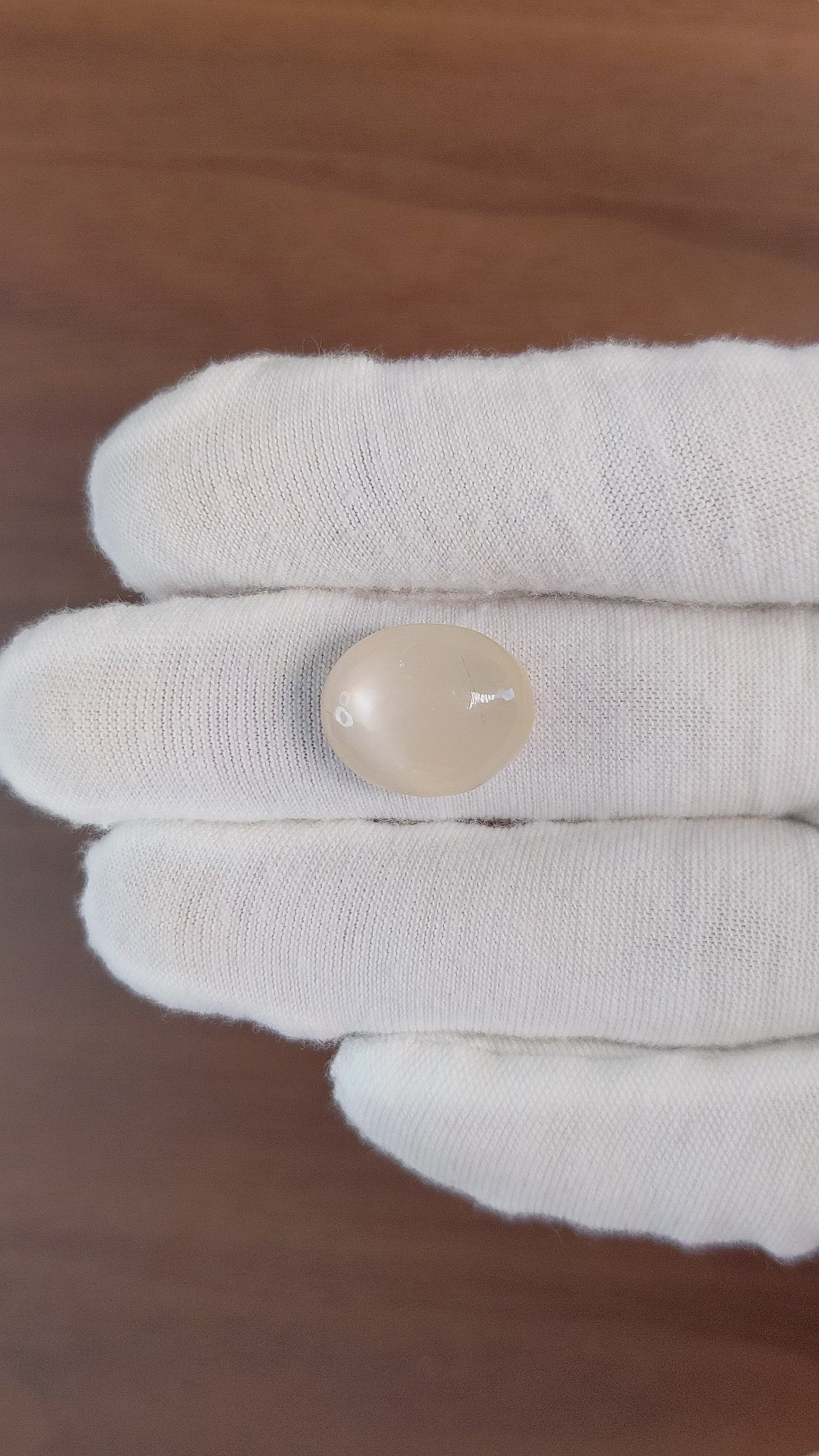 11.58 Ct. Cabochon Moonstone from Ceylon (Sri Lanka) Size Video