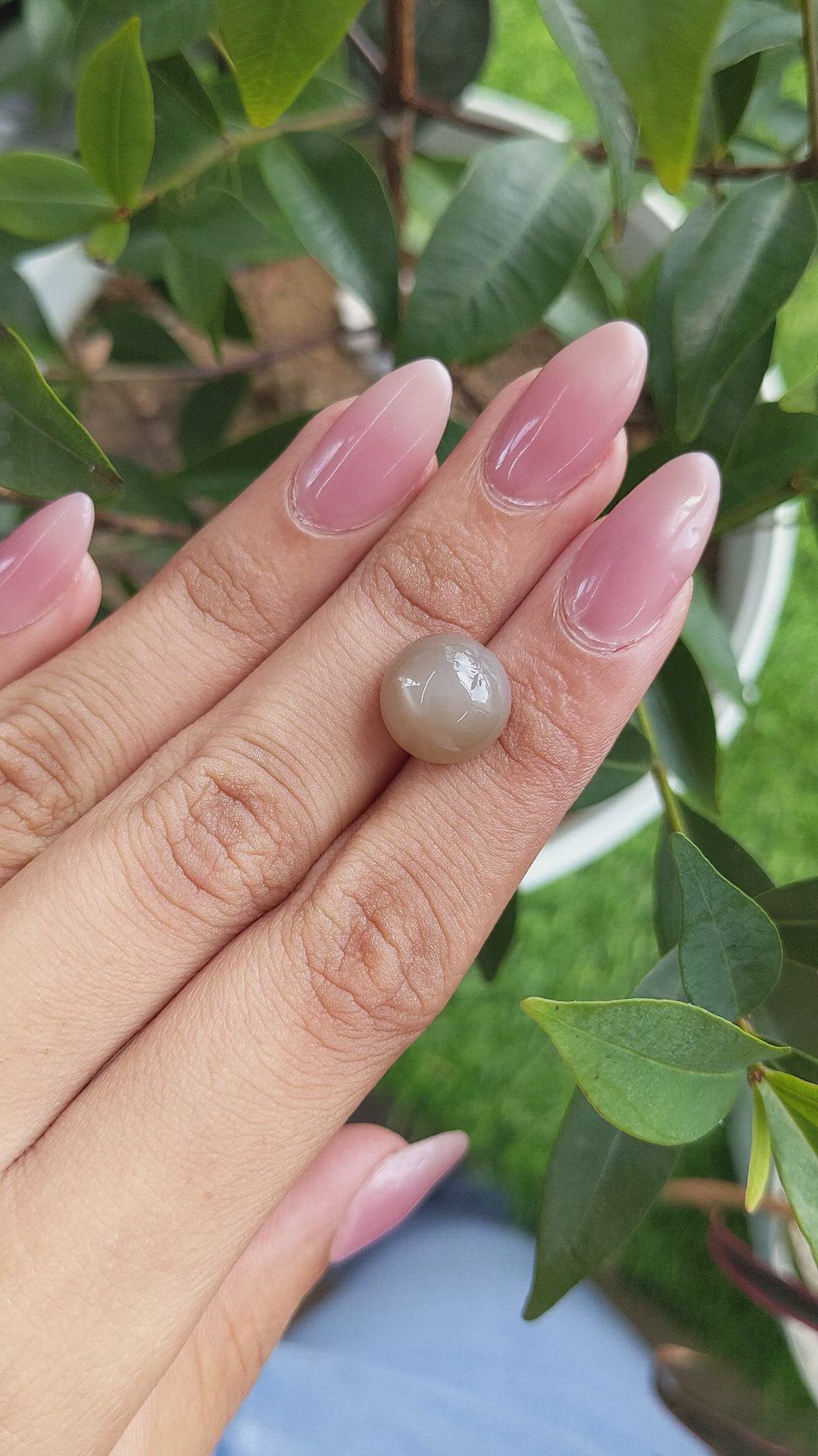 8.23 Ct. Cabochon Moonstone from Ceylon (Sri Lanka) Size Video