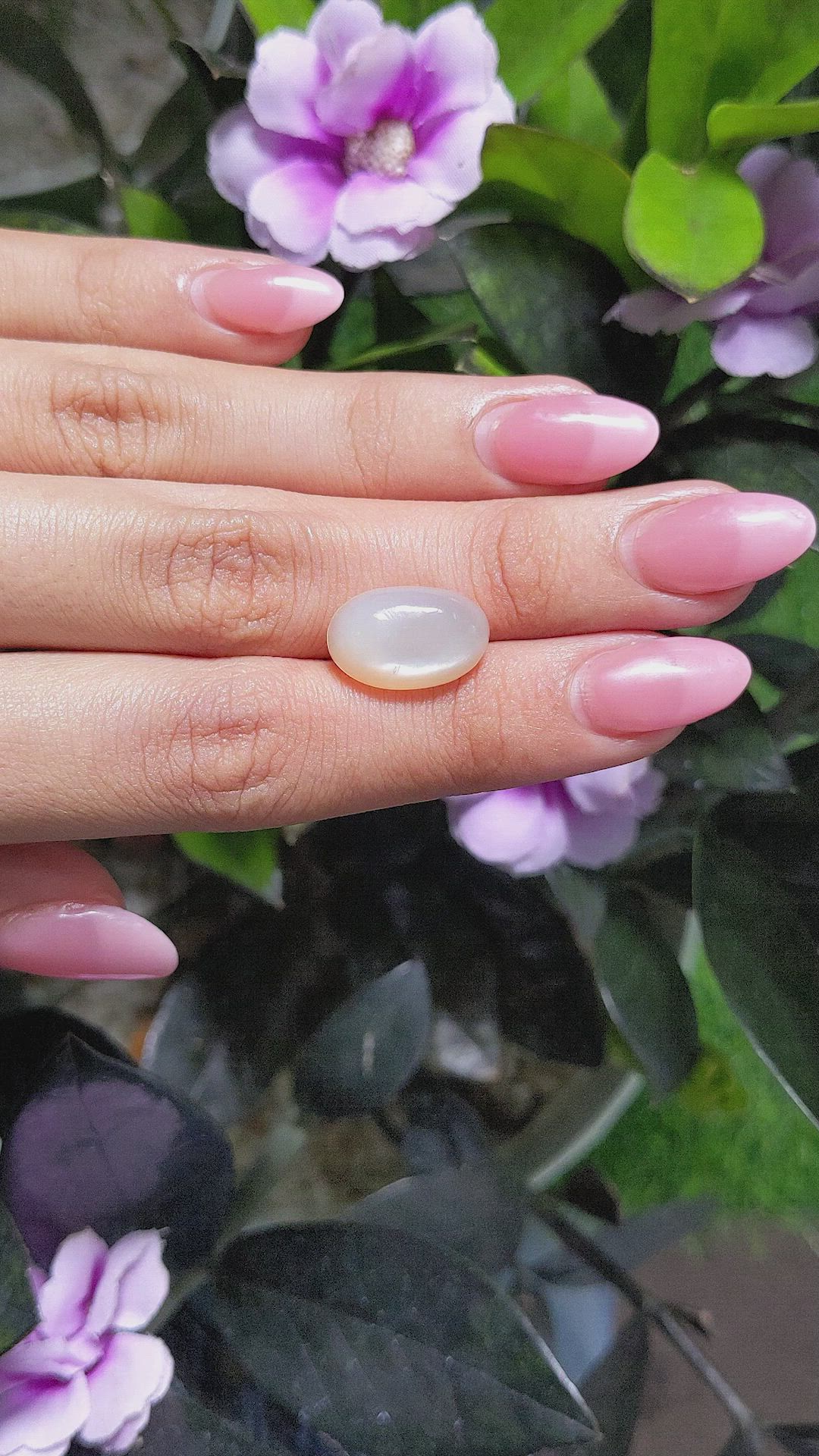 6.02 Ct. Cabochon Moonstone from Ceylon (Sri Lanka) Size Video