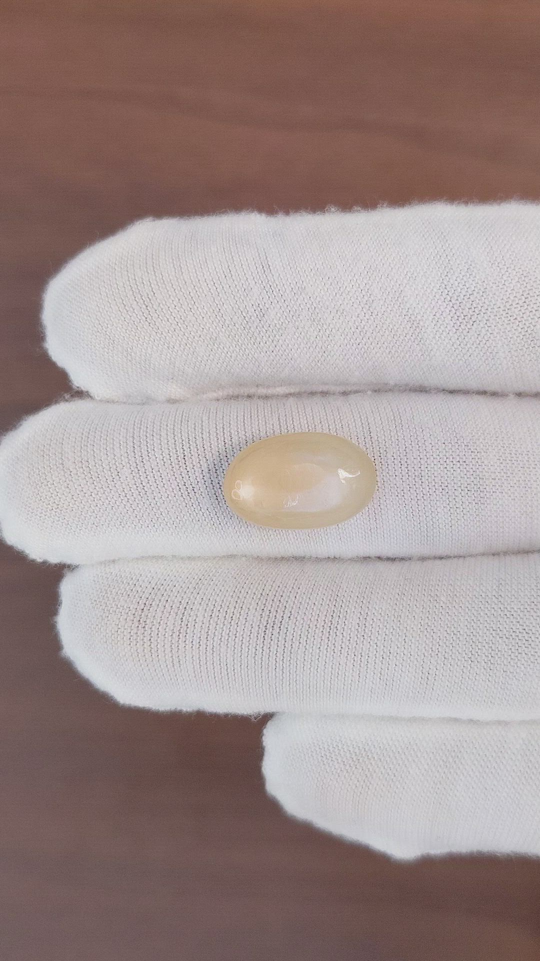 6.02 Ct. Cabochon Moonstone from Ceylon (Sri Lanka) Size Video