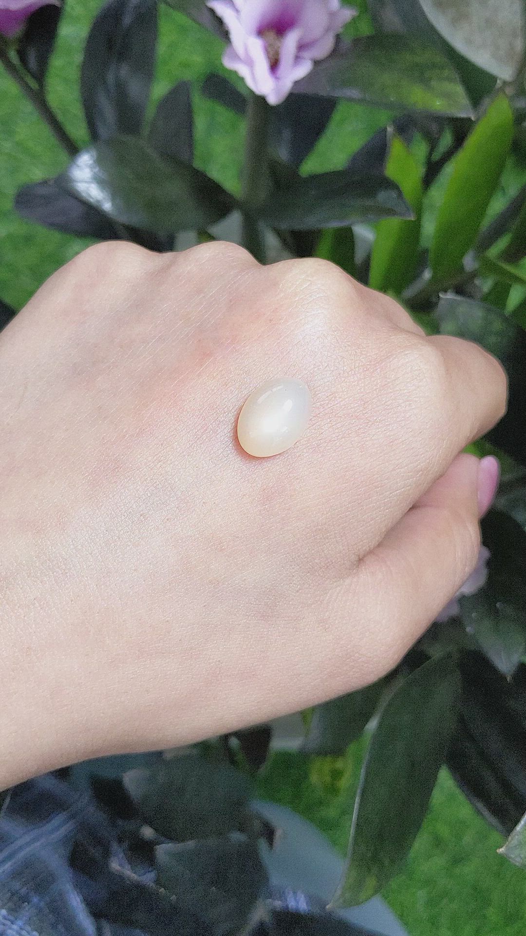 6.89 Ct. Cabochon Moonstone from Ceylon (Sri Lanka) Size Video