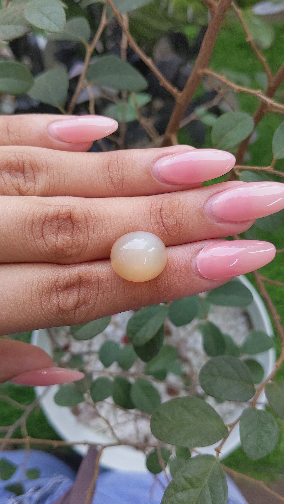 19.29 Ct. Cabochon Moonstone from Ceylon (Sri Lanka) Size Video